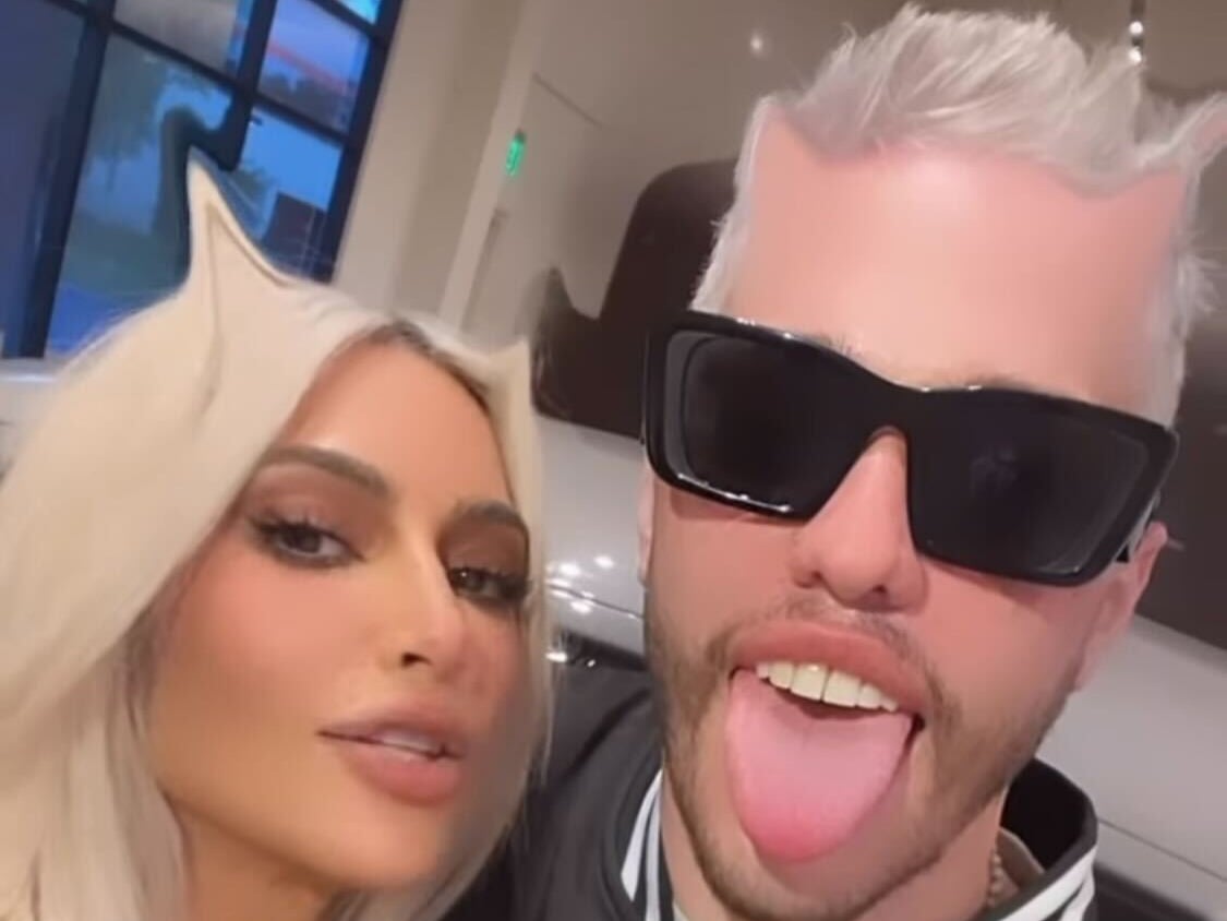 Kim Kardashian and Pete Davidson pose on Instagram together