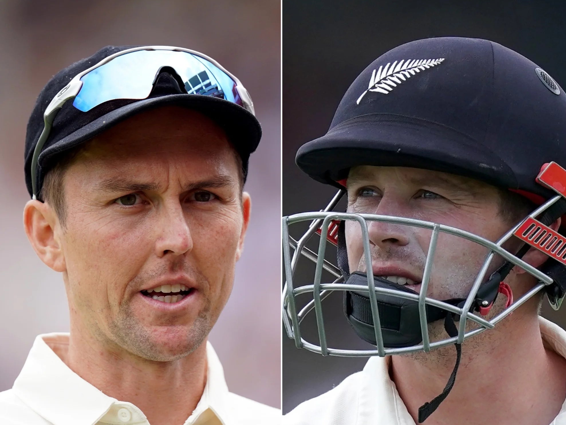 Trent Boult (left) and Henry Nicholls