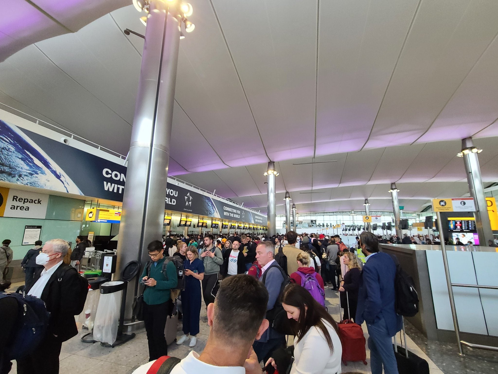 Queues at Heathrow airport