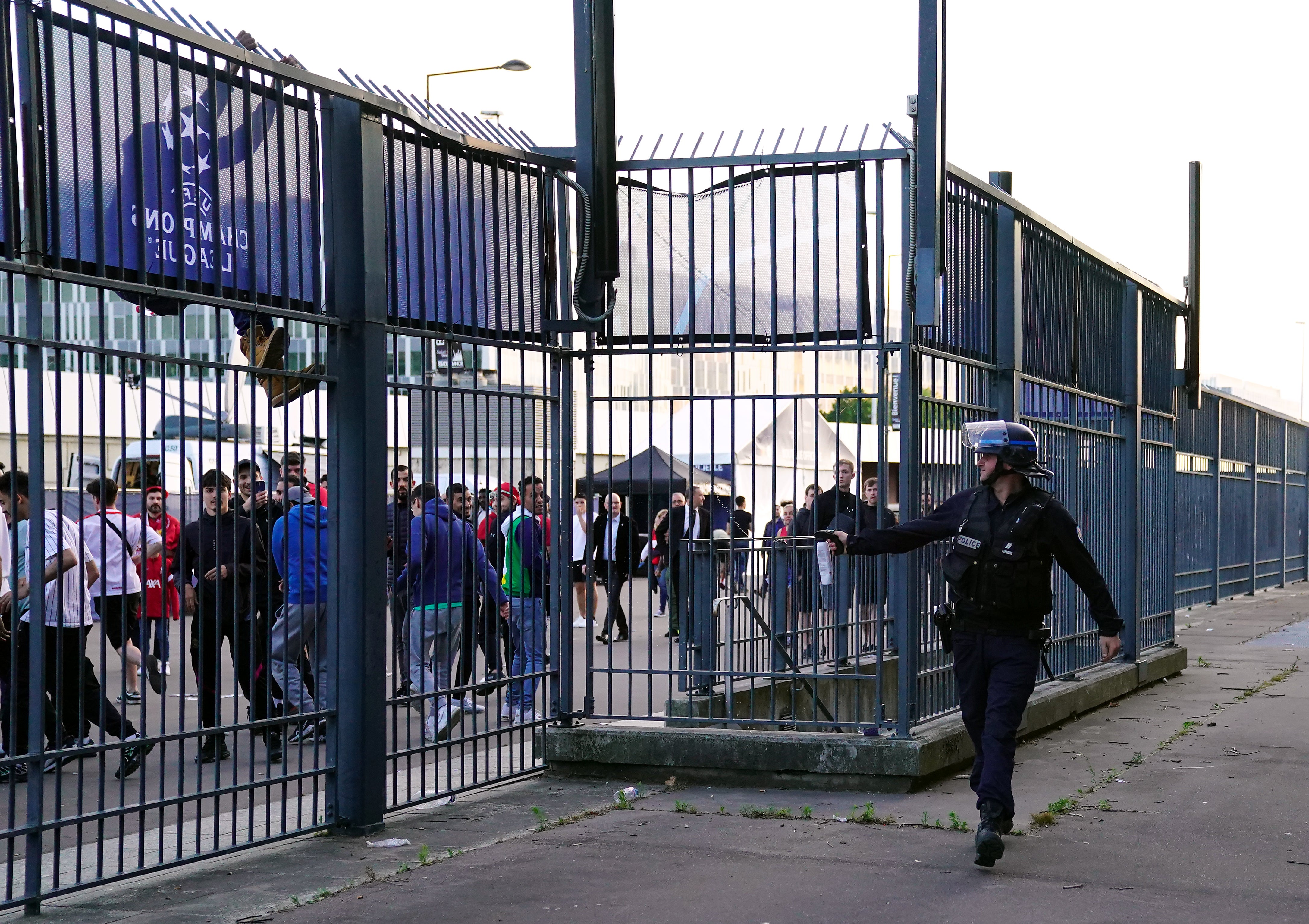 Police aimed pepper spray at people outside the ground (Adam Davy/PA)