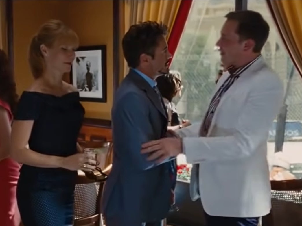 Elon Musk (right) meeting Tony Stark in ‘Iron Man 2’