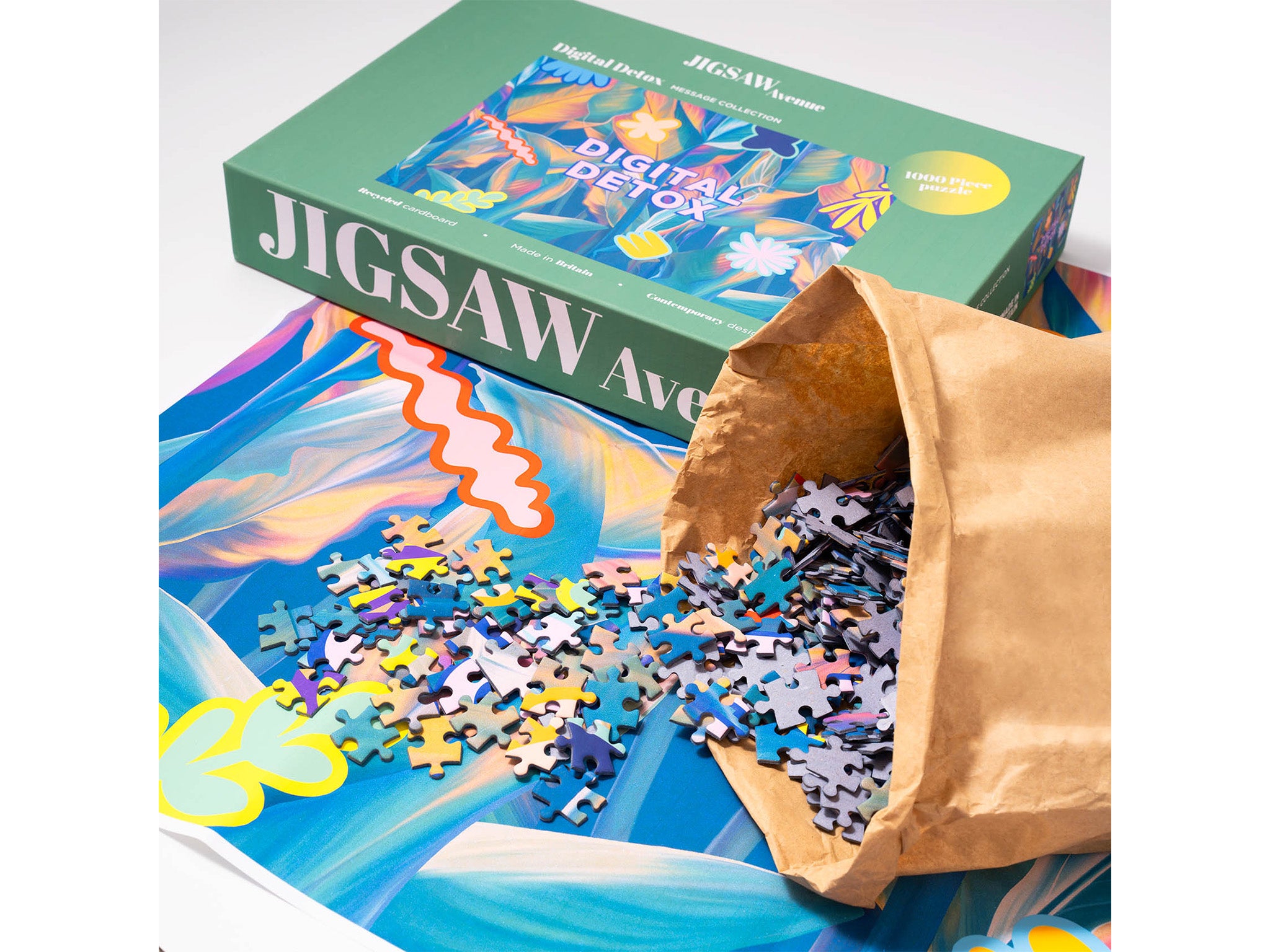 Jigsaw Avenue digital detox flower puzzle collection, 1000 piece puzzle for adults indybest