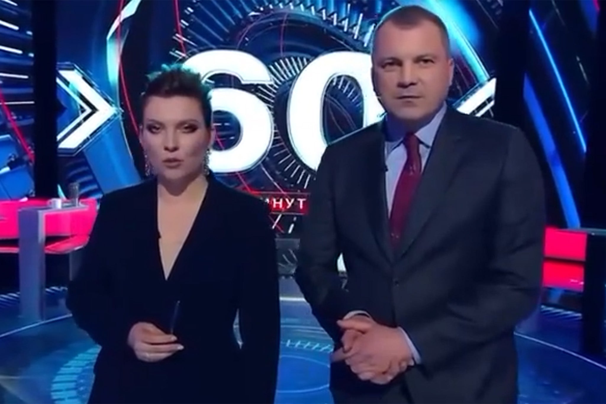 Skabeyeva and husband Yevgeny Popov co-host ‘60 Minutes'