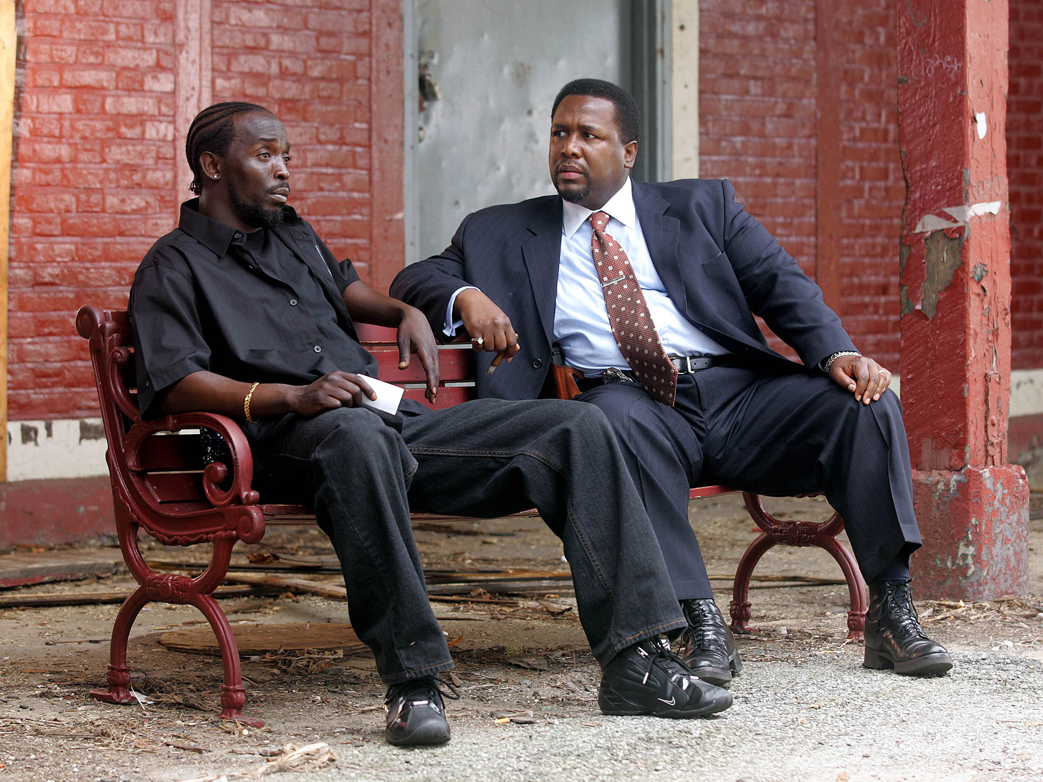 Michael K Williams as Omar and Wendell Pierce as Bunk in ‘Homecoming'