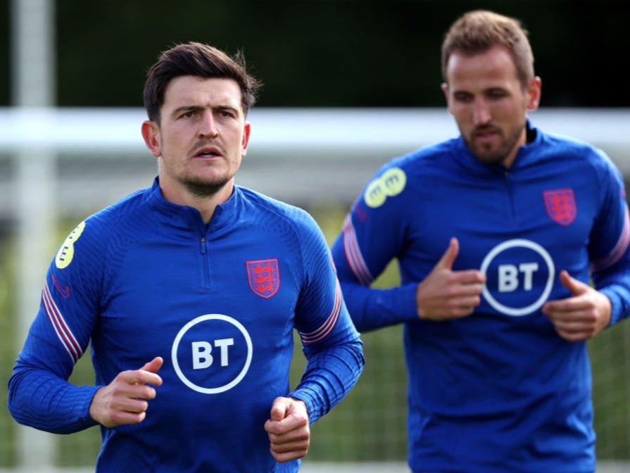 Harry Maguire in training ahead of England’s Nations League fixtures