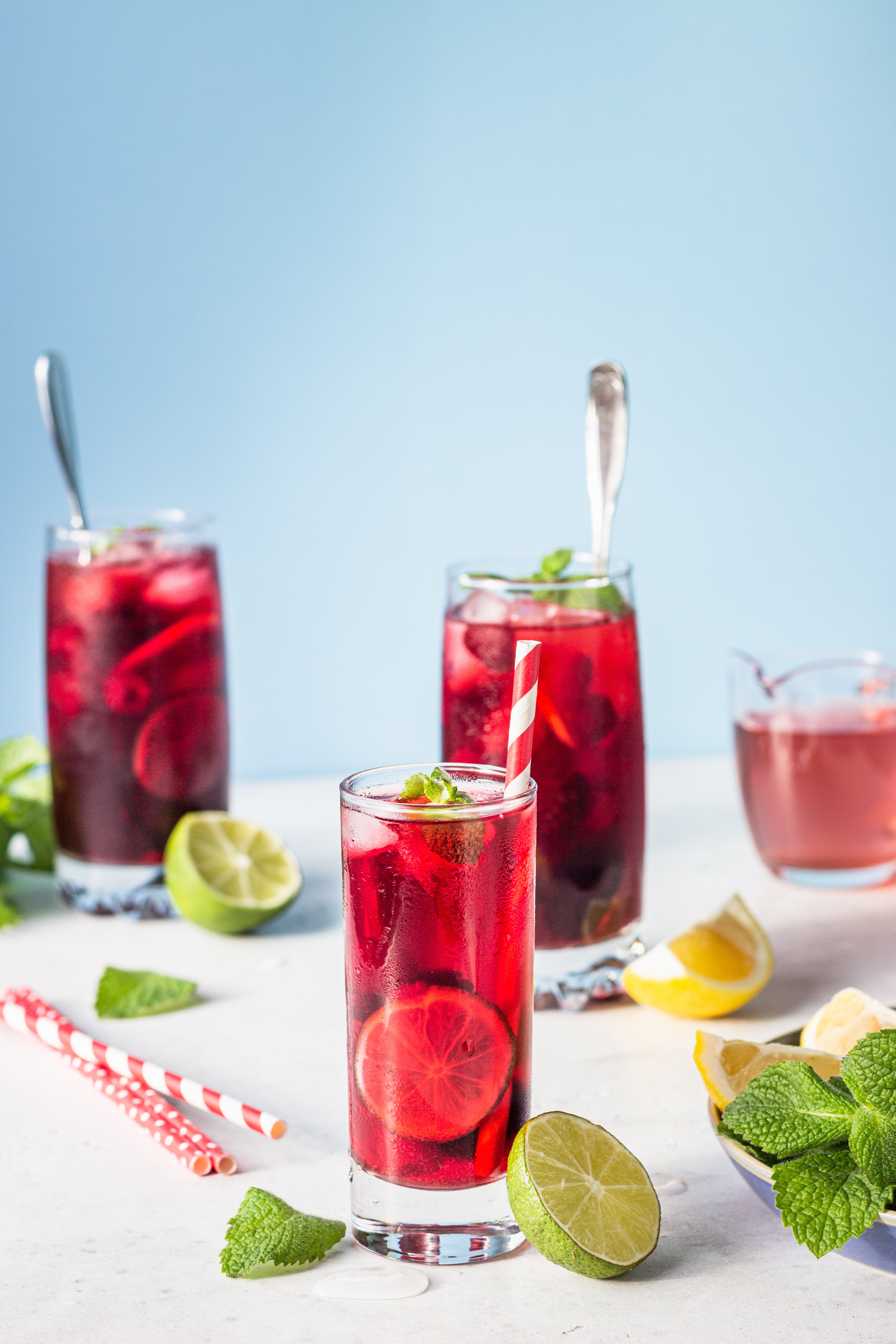 This bright beverage is inspired by Caribbean sorrel drink and Mexican agua de Jamaica