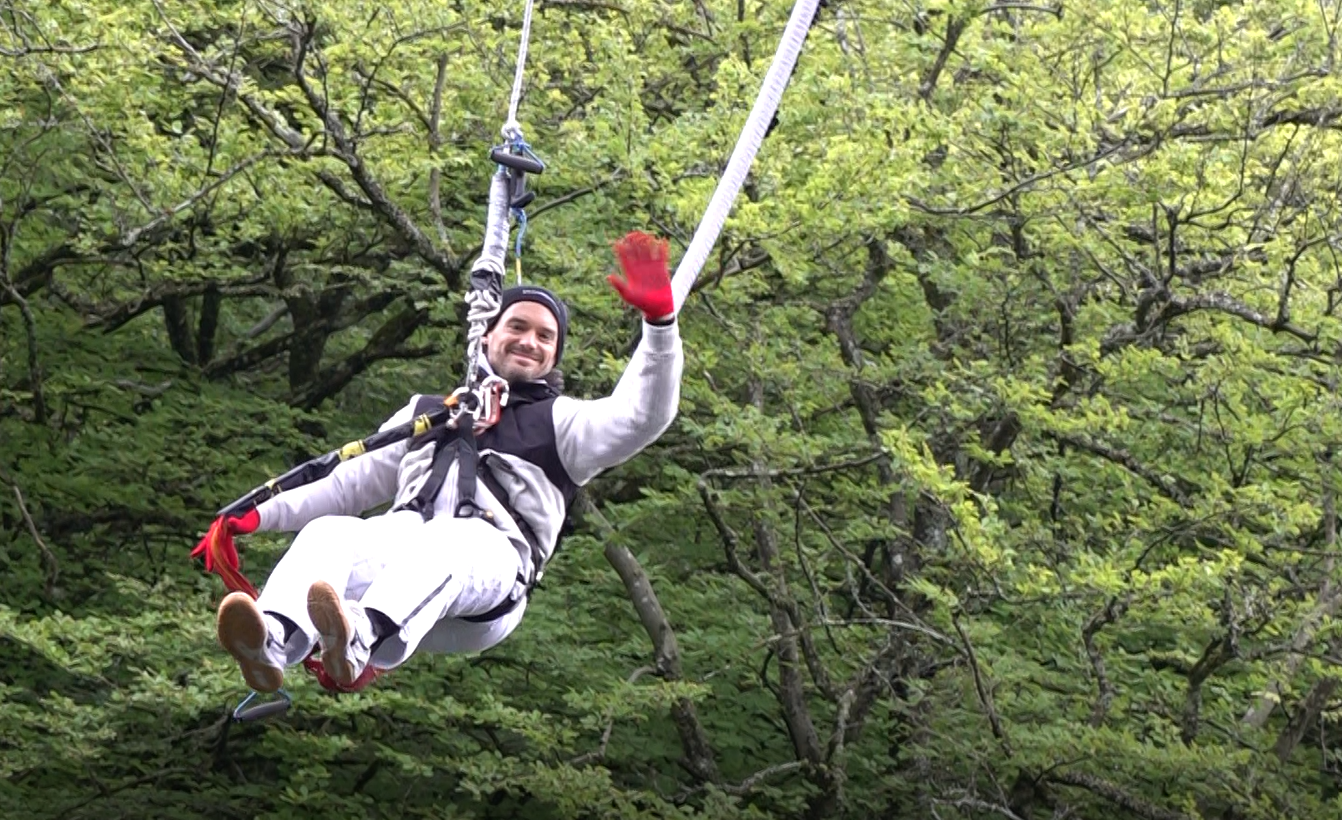 Francois-Marie Dibon has smashed the world record for the amount of bungee jumps a person can do in 24 hours (Katharine Hay/PA)