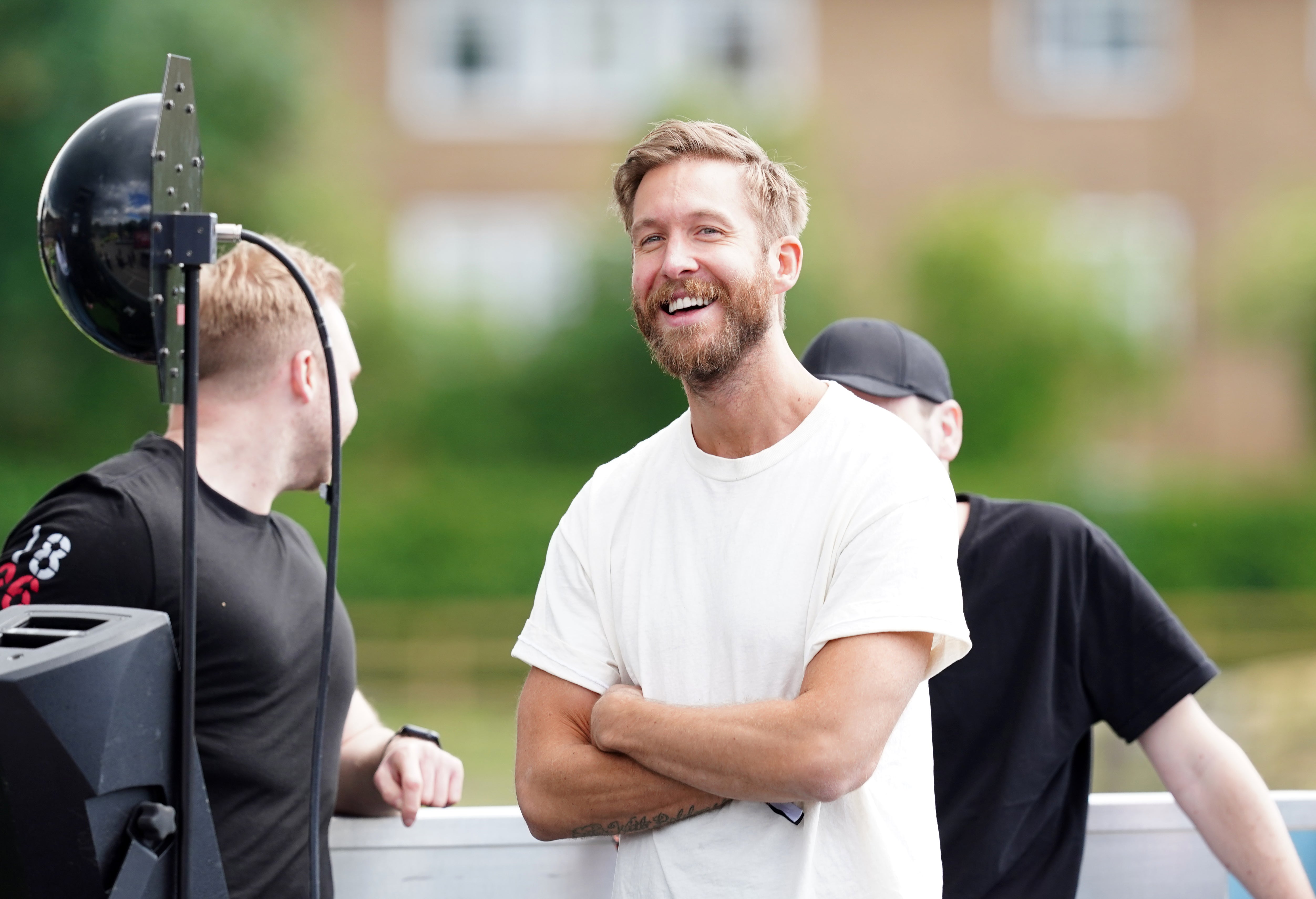 Calvin Harris celebrated with Liverpool (Martin Rickett/PA)