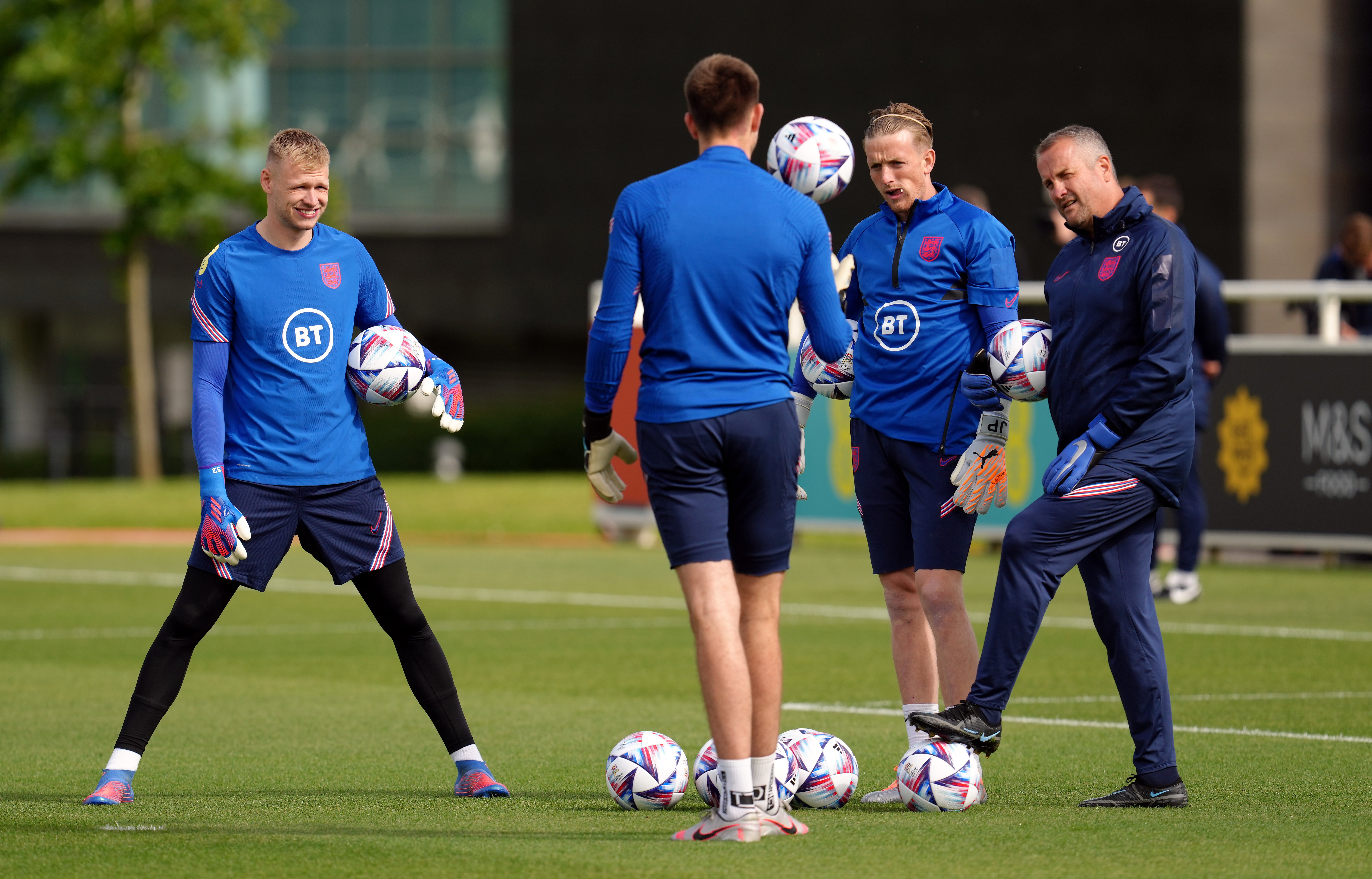 Aaron Ramsdale, left, provides competition for Jordan Pickford (Nick Potts/PA)