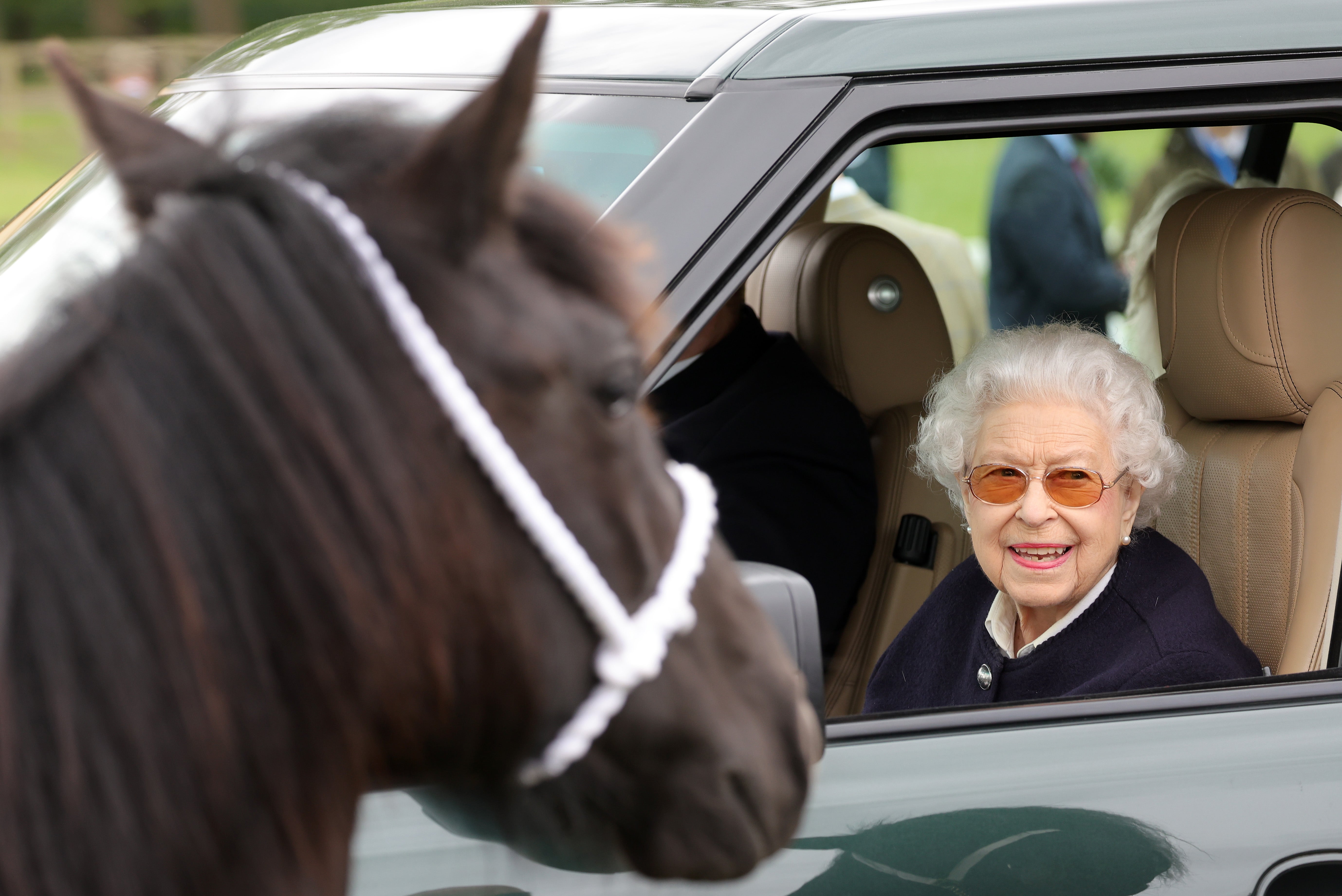 Queen Elizabeth at the Royal Windsor Horse Show in Home Park last month