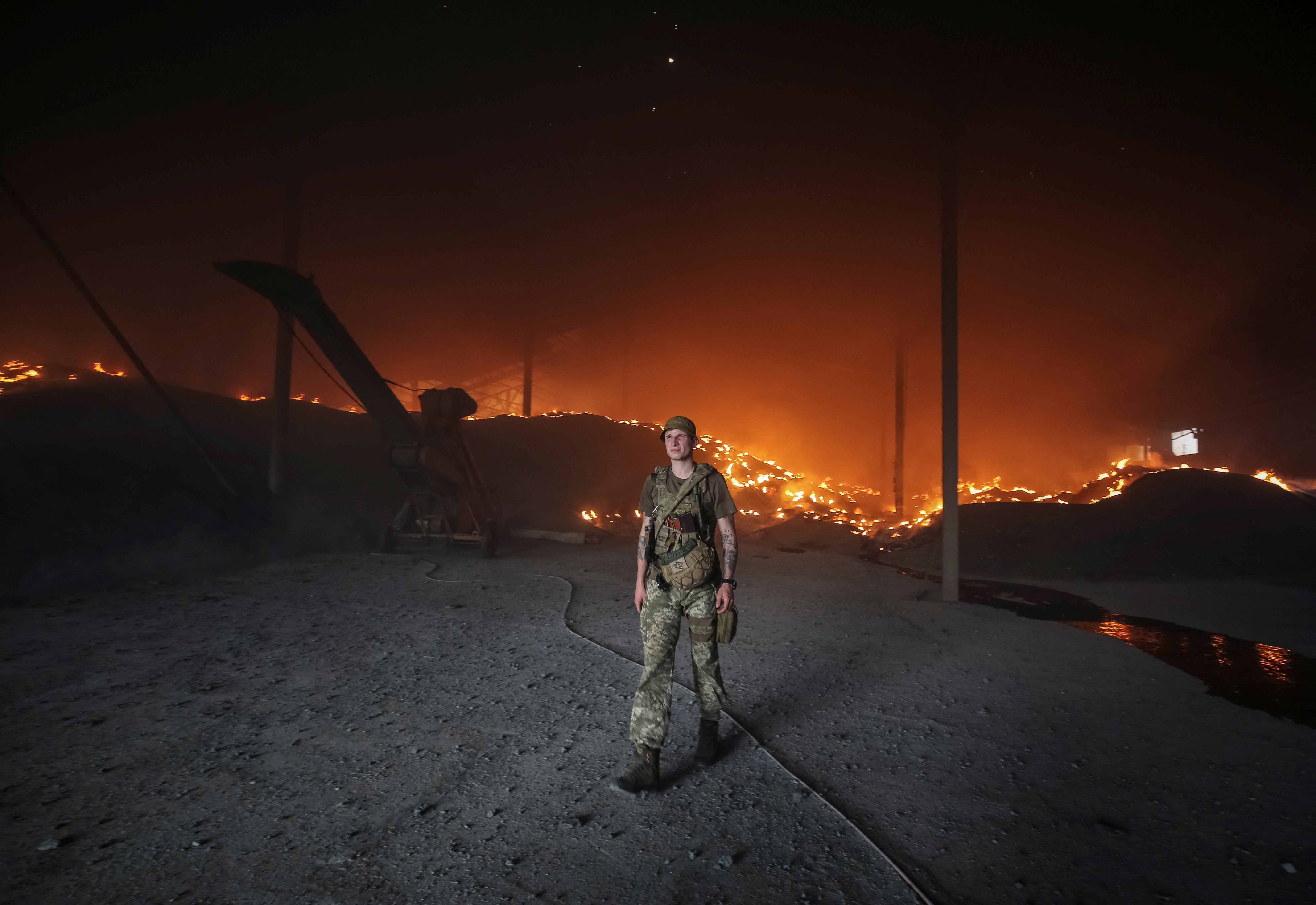 Seeds burn in grain silos after it was shelled repeatedly