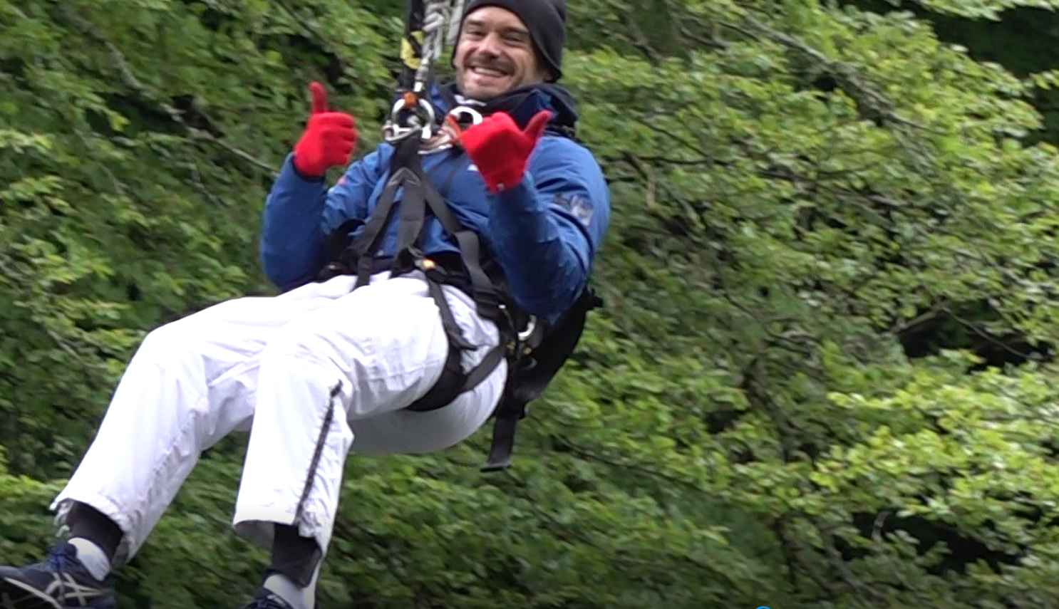 Frenchman Francois-Marie Dibon has set a new 24 hour world bungee jump record in Scotland (Katharine Hay/PA)