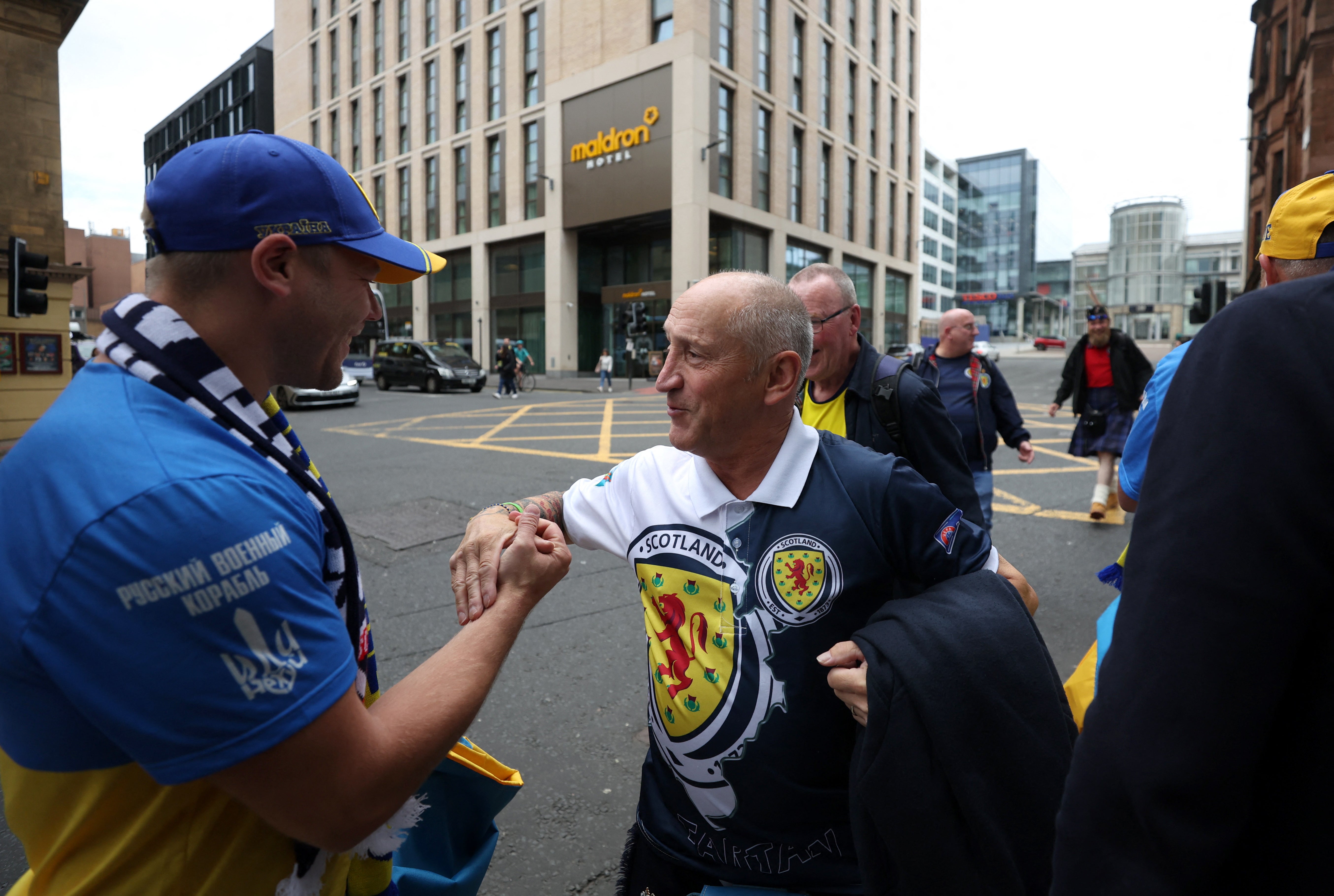 Fans from both sides were in a convivial frame of mind on the afternoon prior to the match