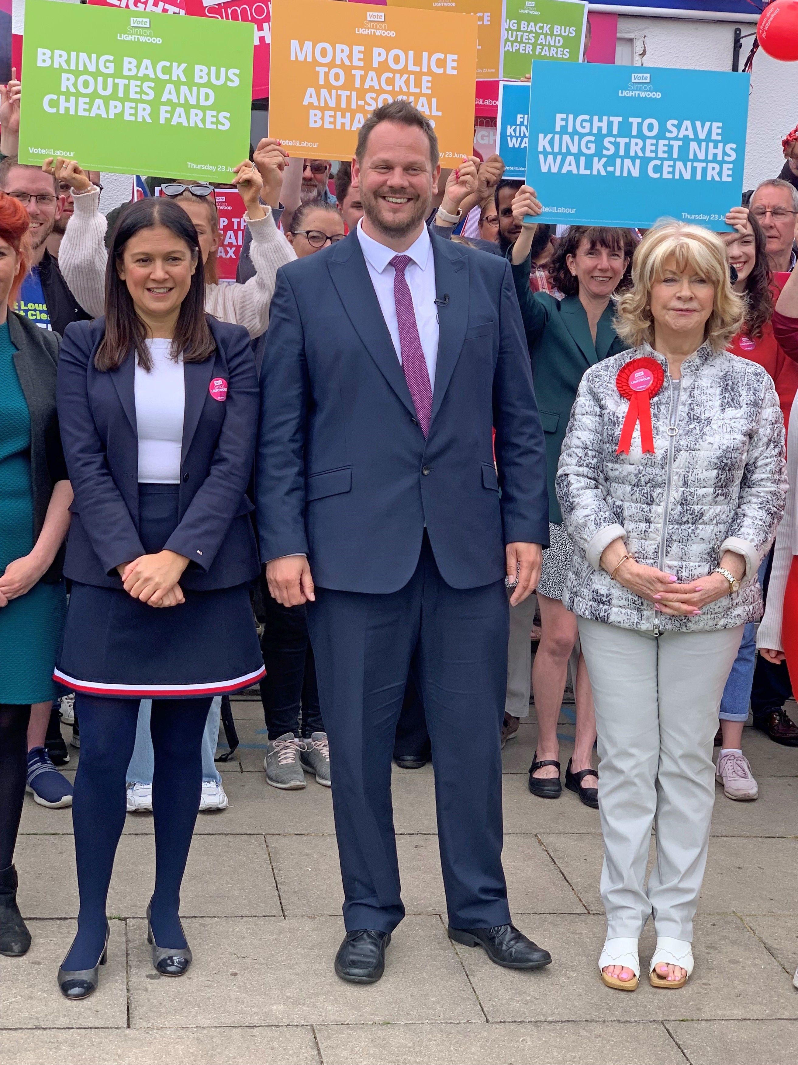 Lightwood (centre) with Nandy (left) and Denise Jeffery, leader of Wakefield Council