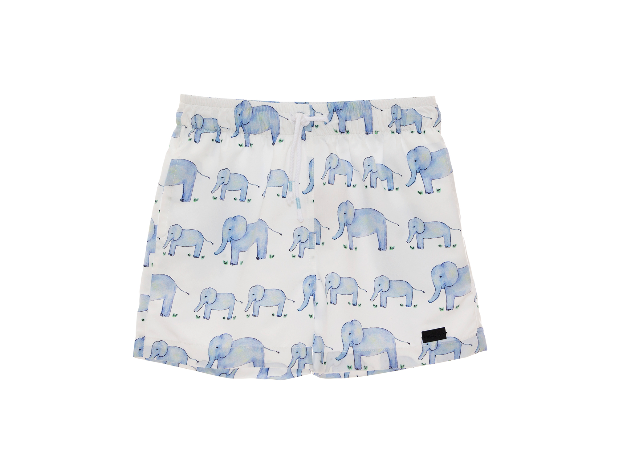 white elephant print shorts