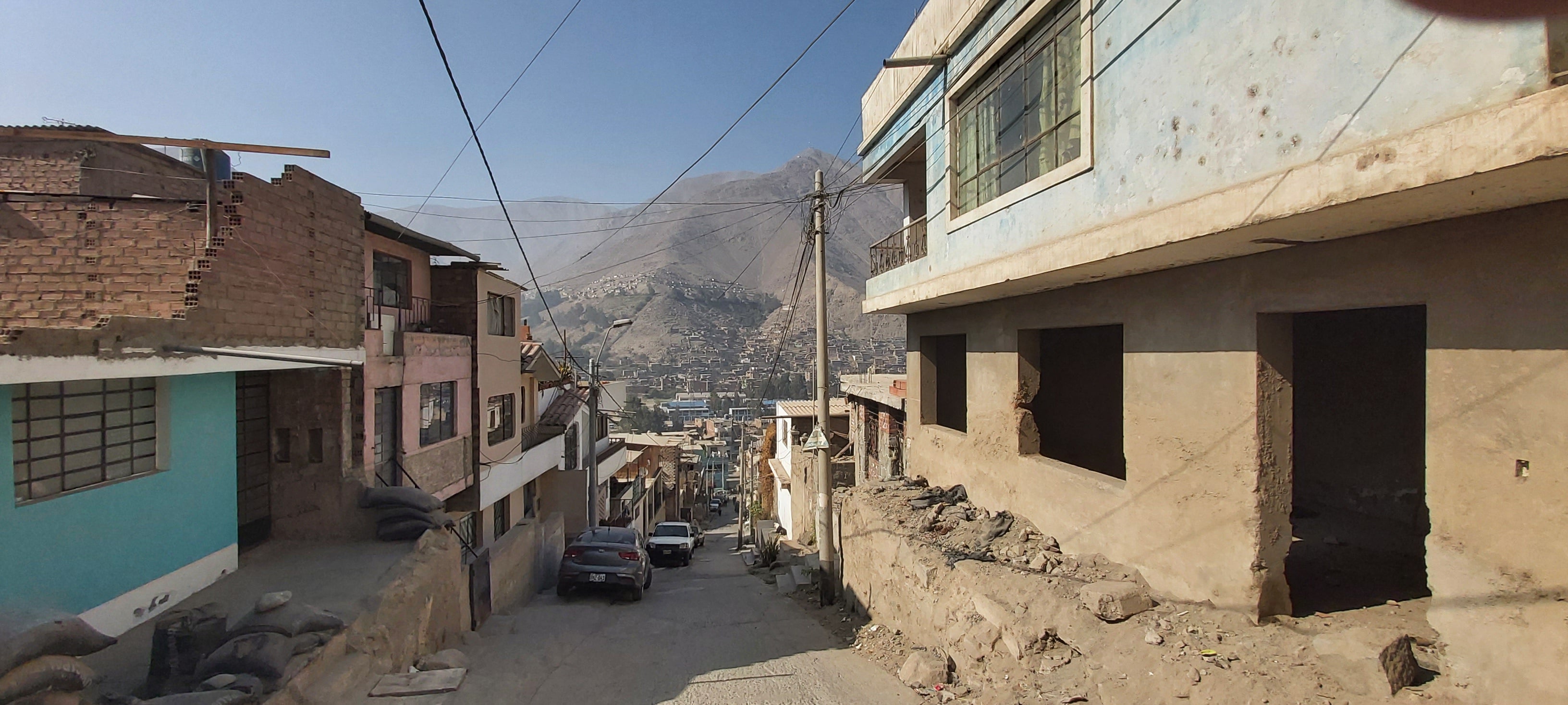 Houses destroyed by mudslides in Chosica