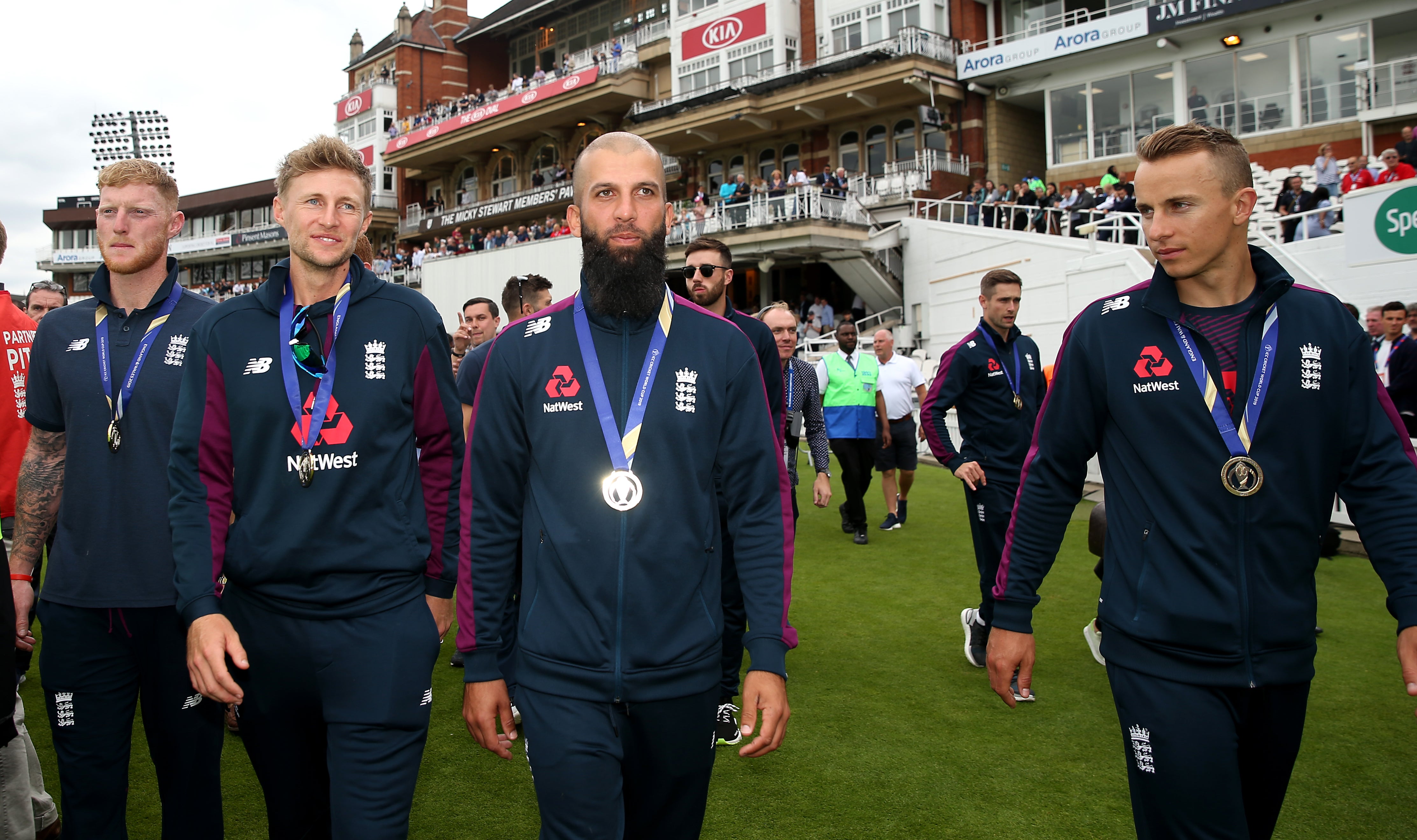 Moeen (centre) helped England to World Cup glory in 2019 (Steven Paston/PA)