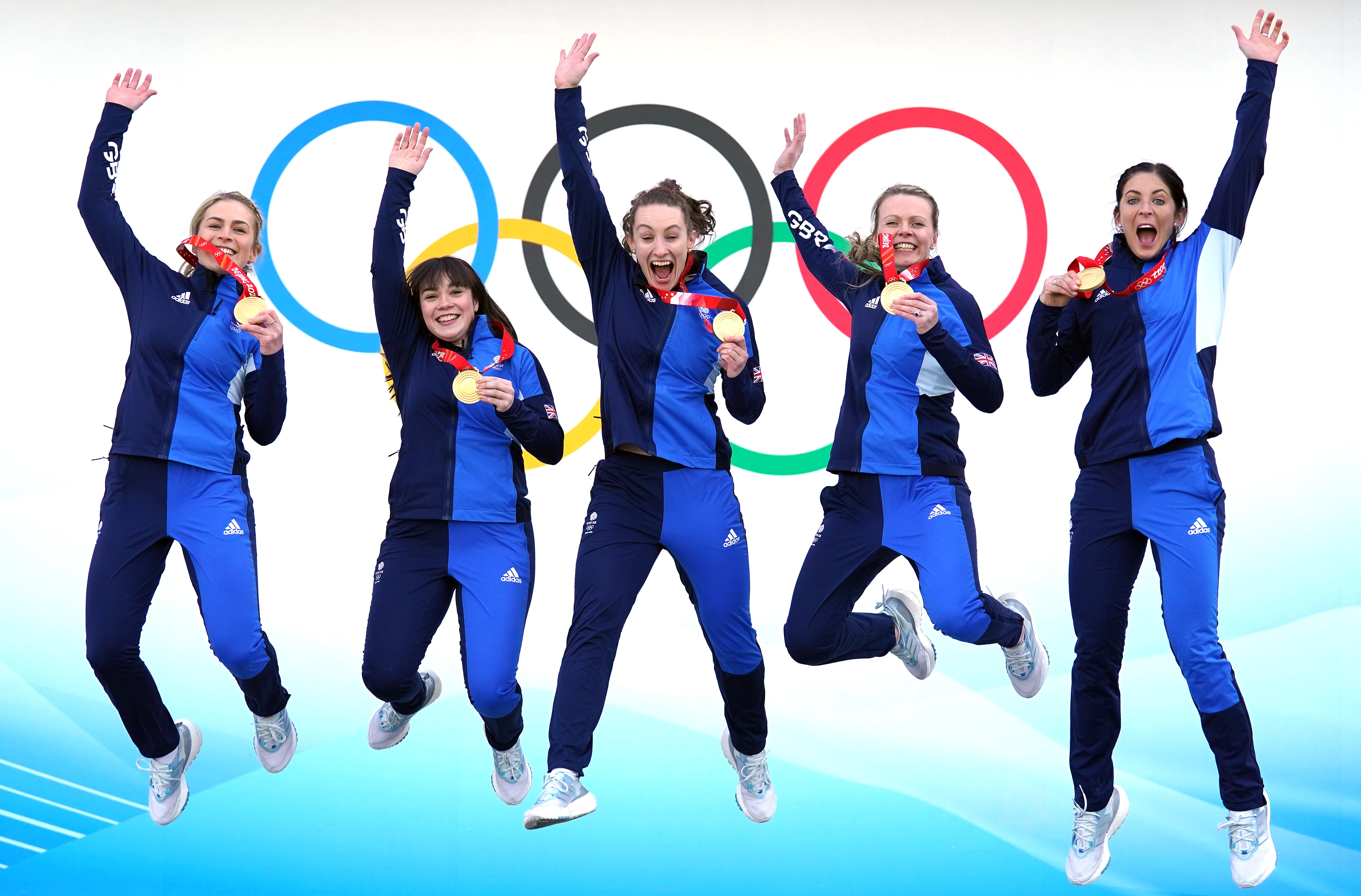 Eve Muirhead (right) with team-mates (from left) Mili Smith, Hailey Duff, Jennifer Dodds and Vicky Wright (Andrew Milligan/PA)