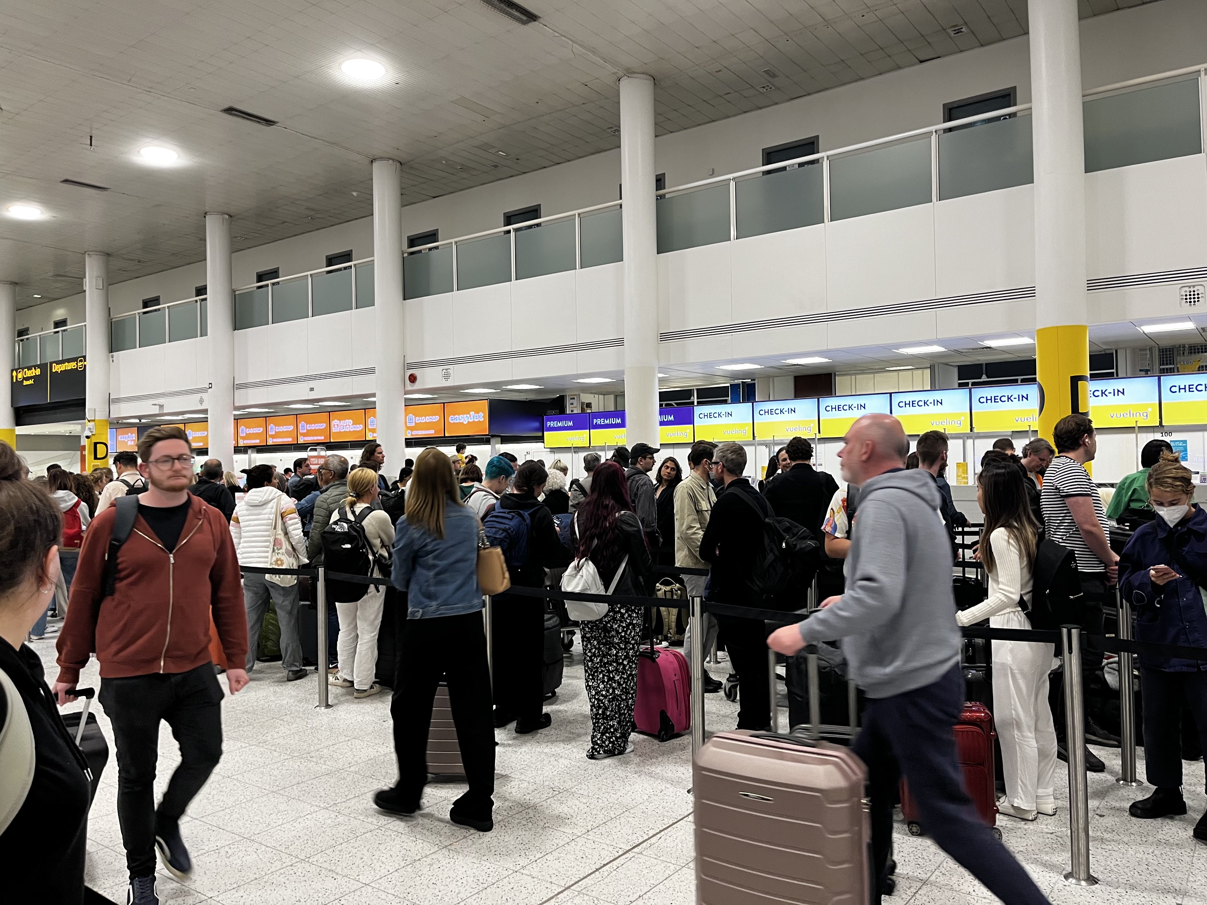 Check-in queues have joined security queues as one of the main hold-ups at airports