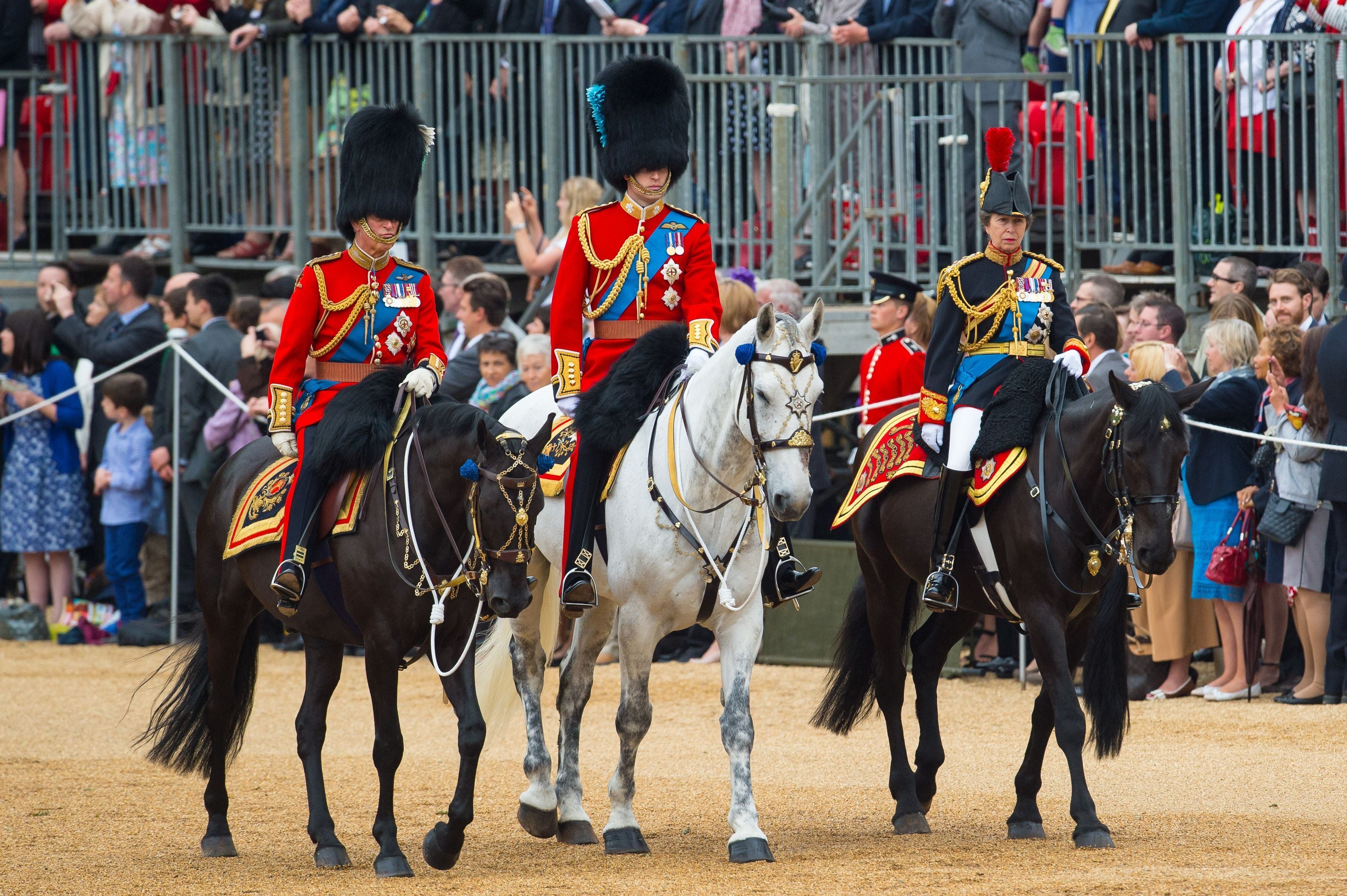 Mounted regiment in Trooping the Colour parade on Horse Guards