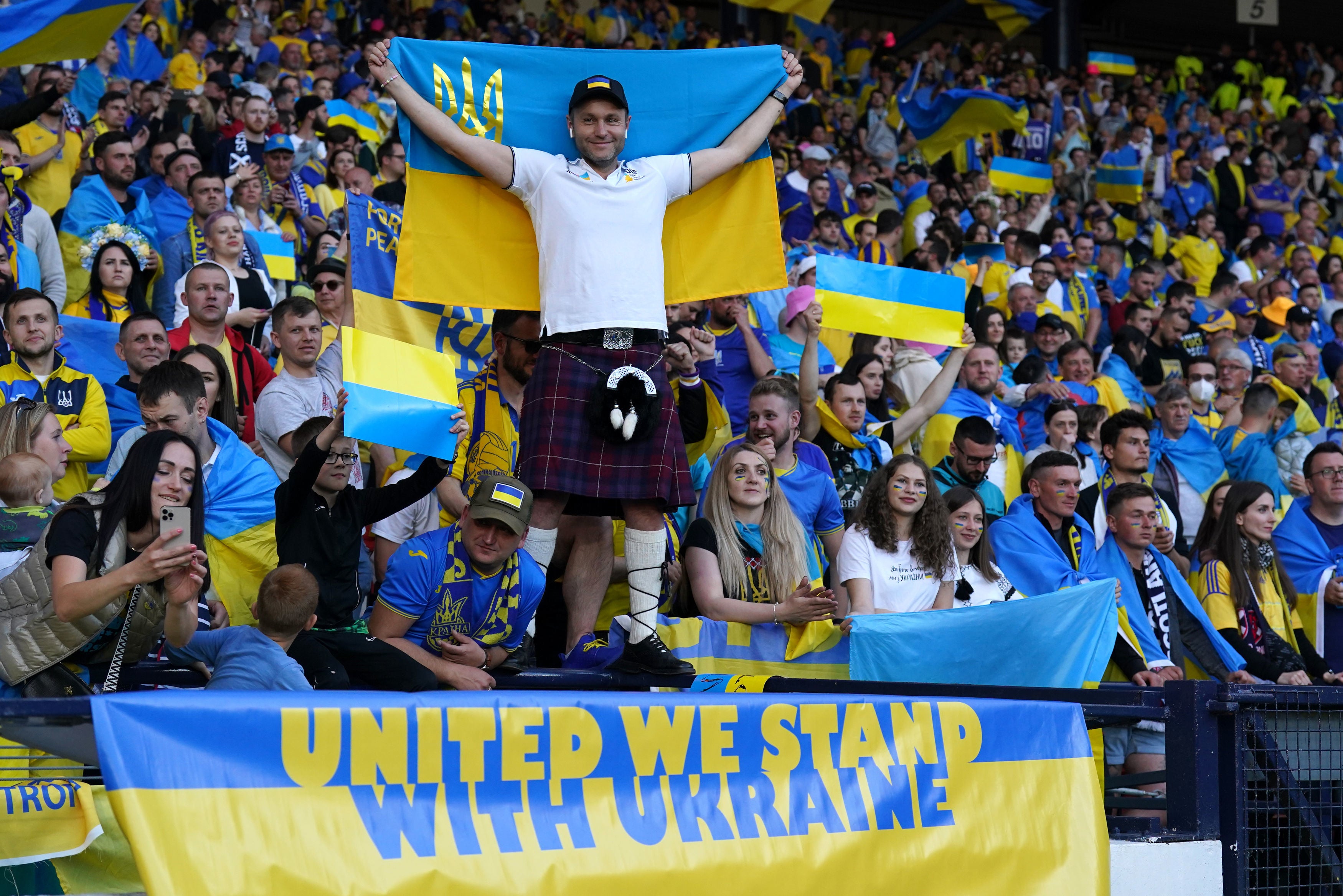 Ukraine fans show their support on Thursday night