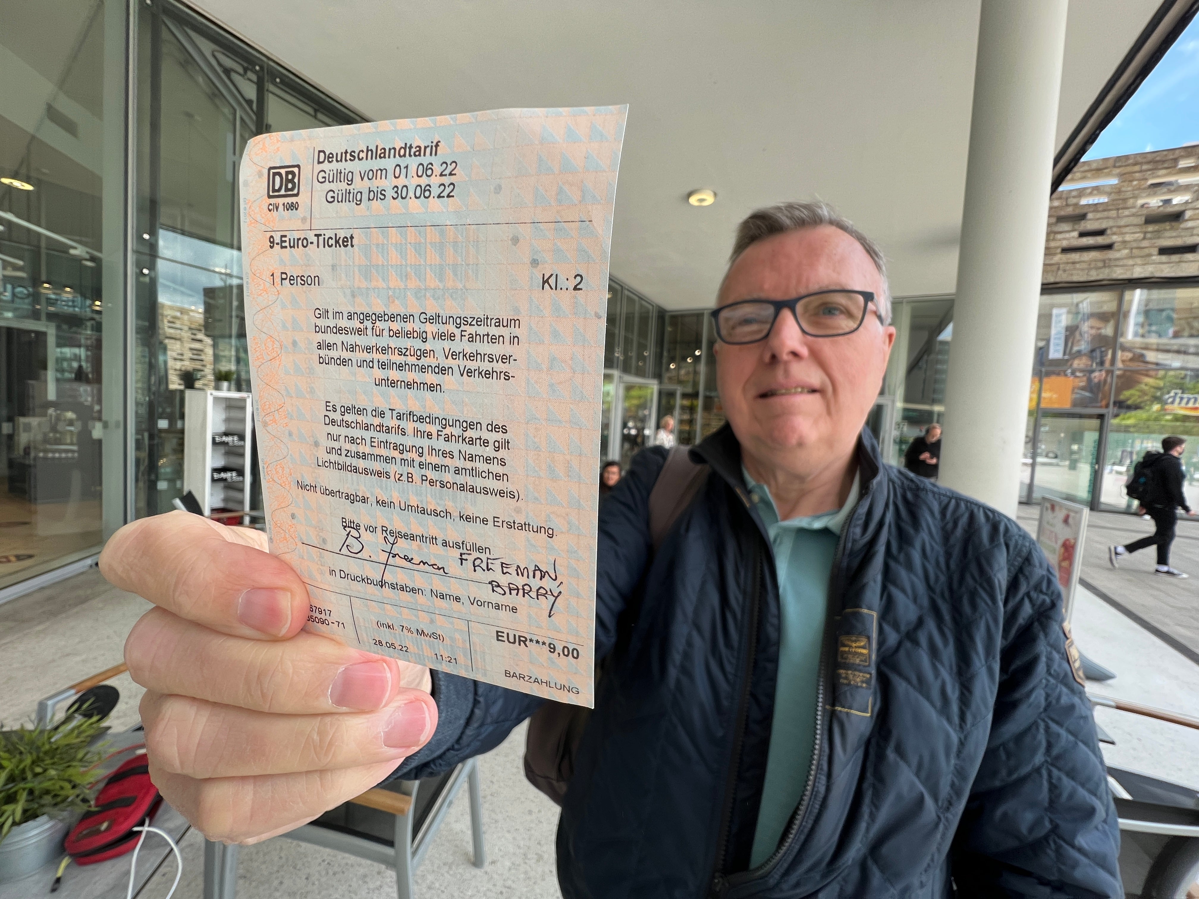 Just the ticket: British visitor Barry Freeman with his €9 unlimited travel pass