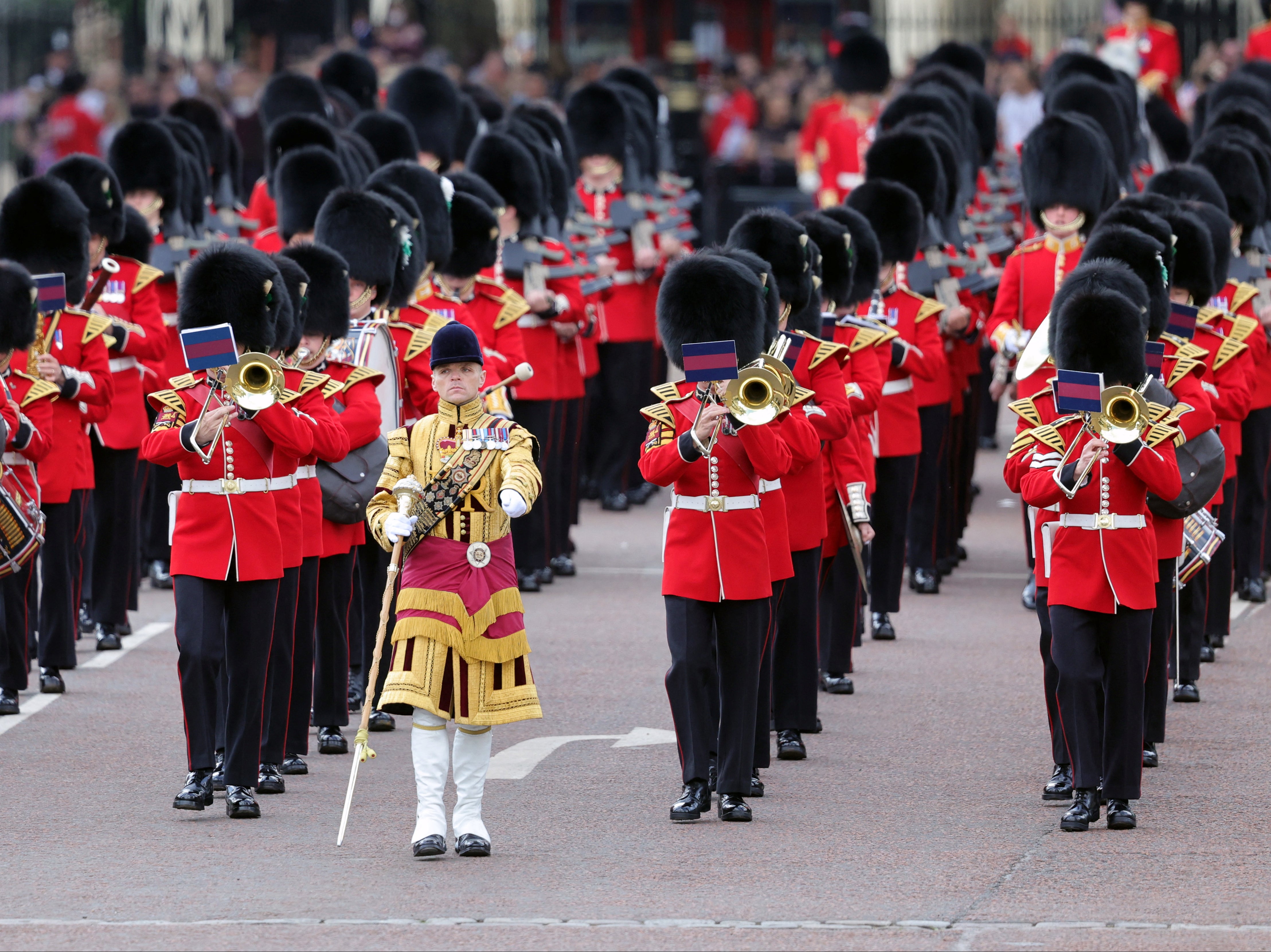 Members of the Royal Guard take part in the Trooping the Colour parade at Buckingham Palace