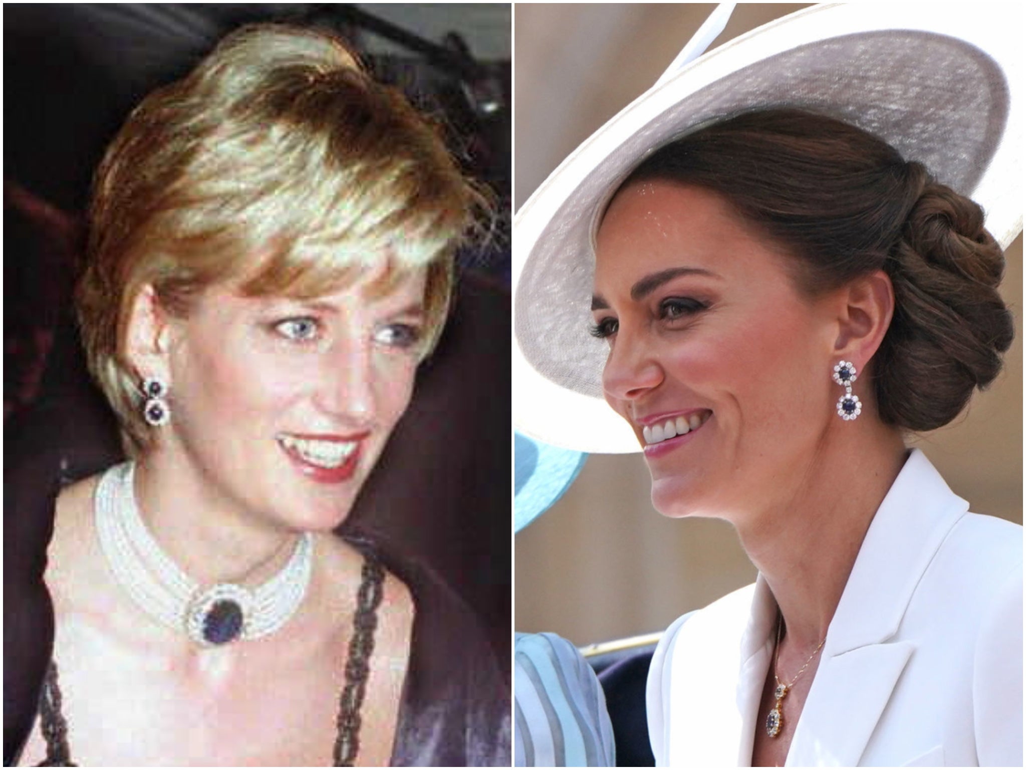 The sapphire and diamond earrings used to belong to Princess Diana