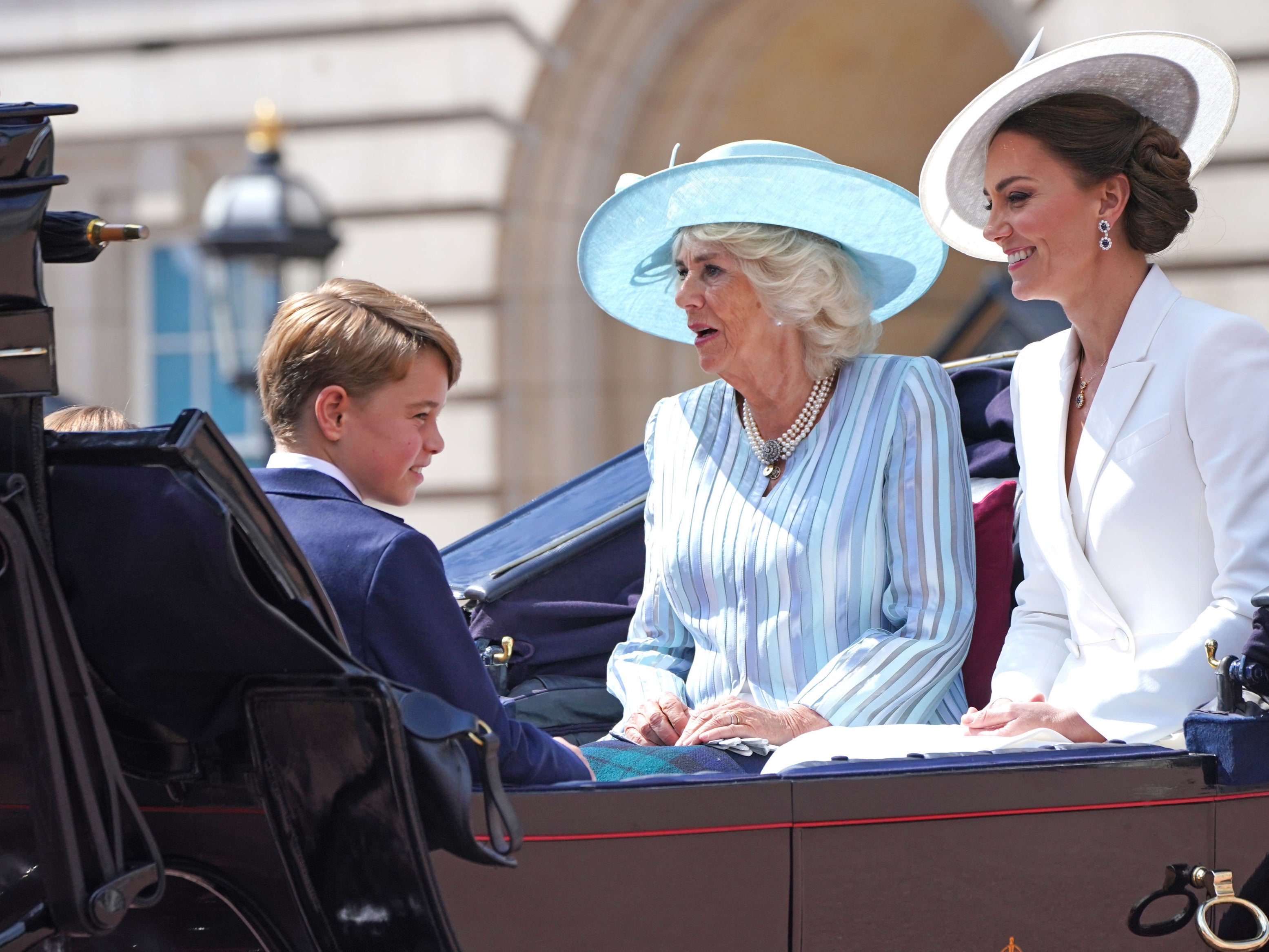 Prince George with his mother and Camilla