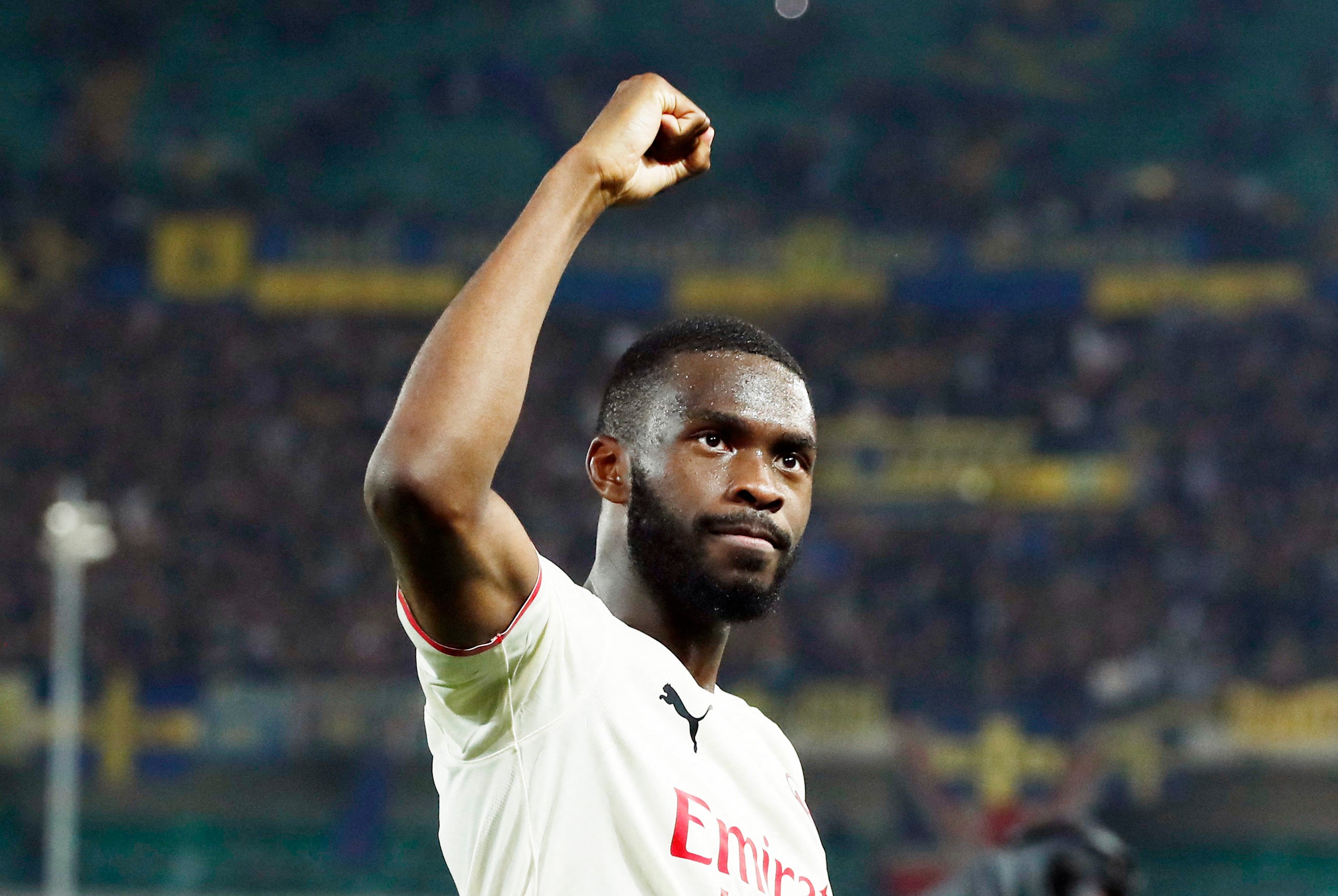 AC Milan’s Fikayo Tomori celebrates against Hellas Verona