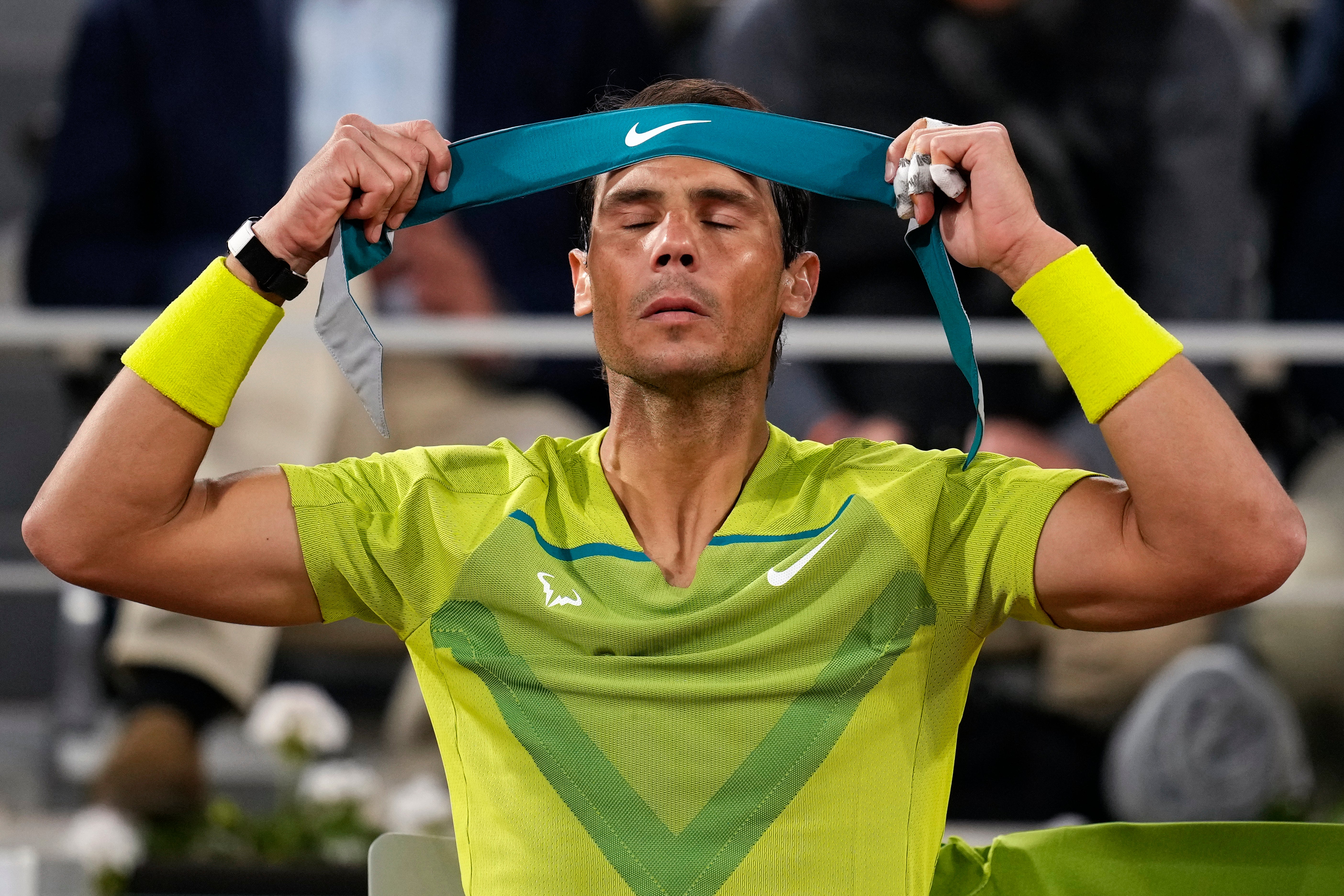 Rafael Nadal beat Novak Djokovic in four sets (Christophe Ena/AP)