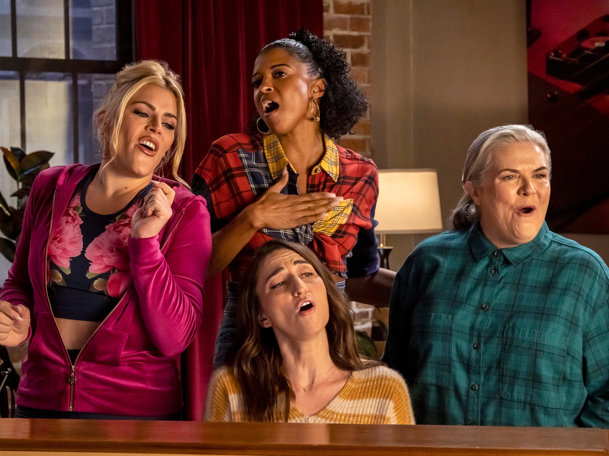 Busy Philipps, Renée Elise Goldsberry, Sara Bareilles and Paula Pell in ‘Girls5Eva'