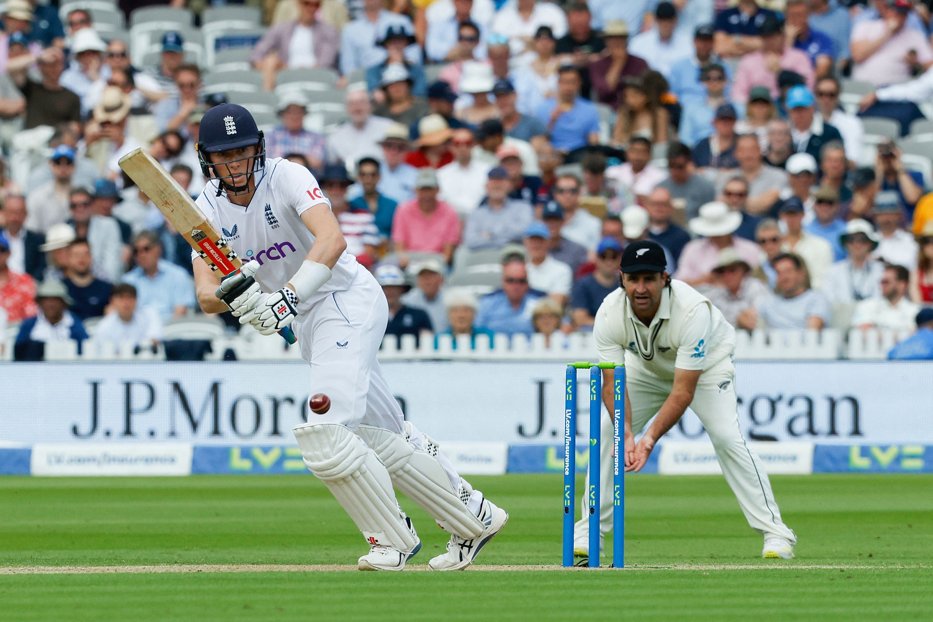 Zak Crawley provided England’s lone batting resistance with a knock of 43