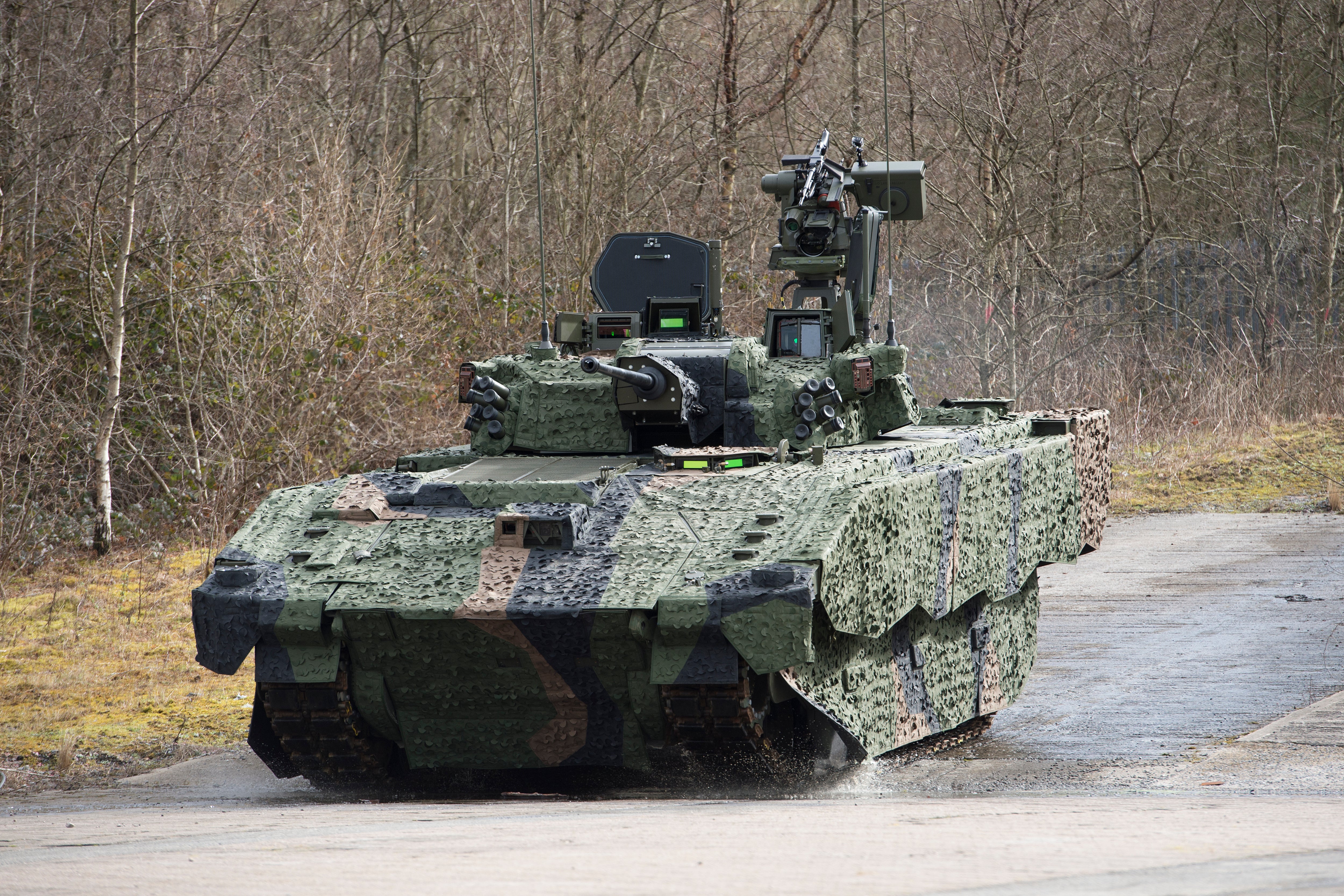 The Ajax Armoured Fighting Vehicle, which has been repeatedly delayed and, a parliamentary committee has warned, might need to be scrapped. (MoD/Andrew Linnett via PA)