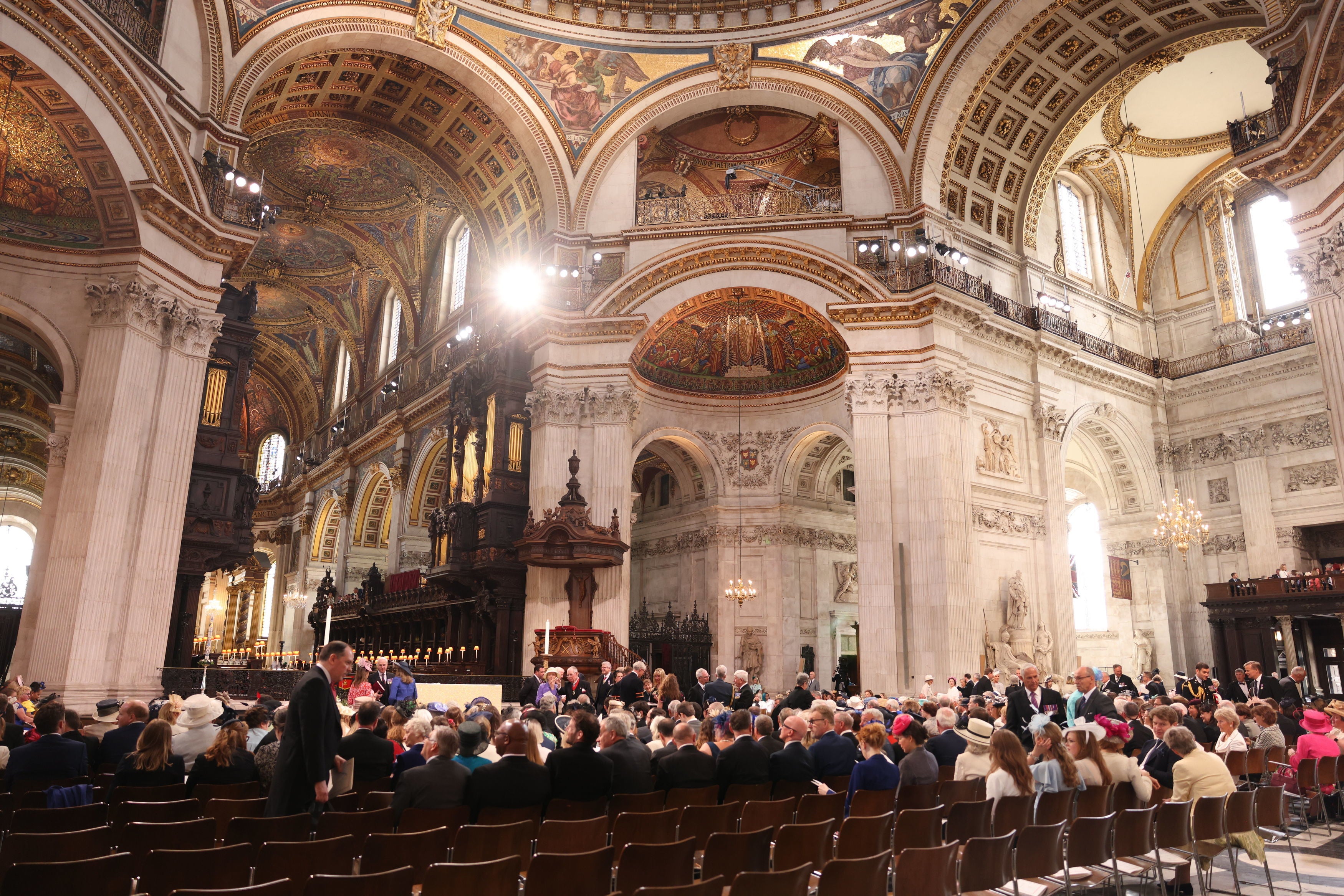 Guests have taken their seats inside the cathedral