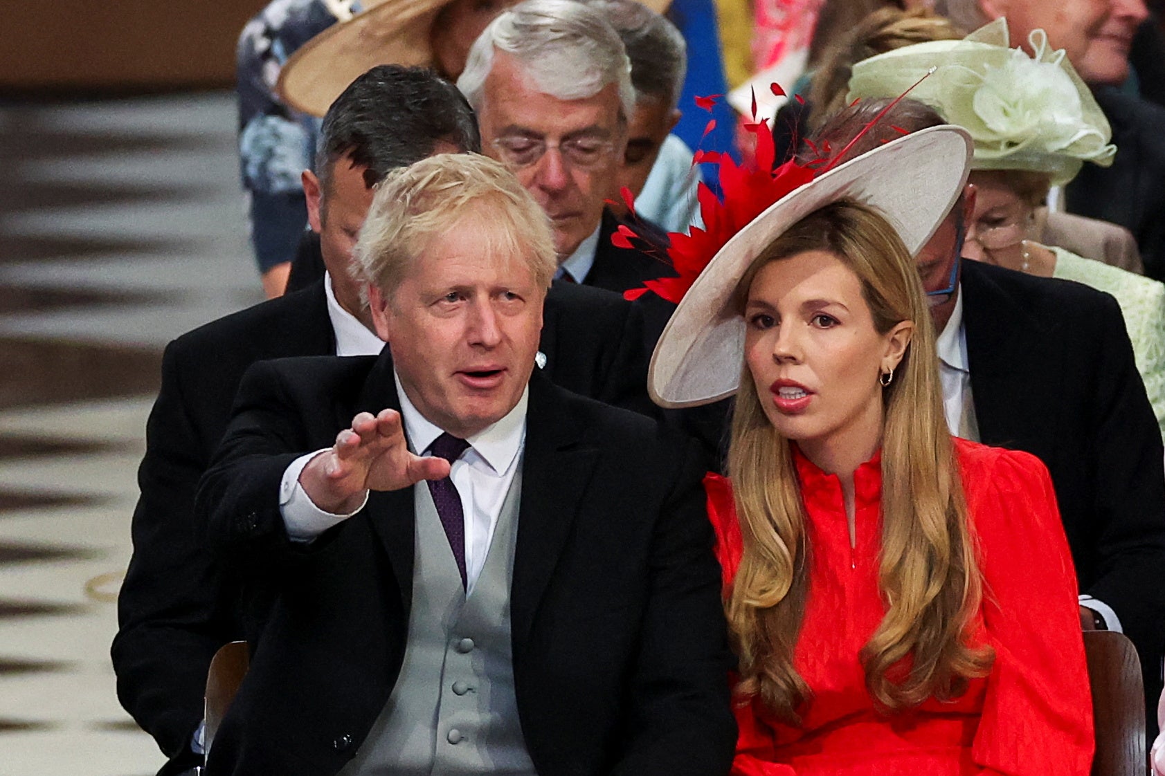 Boris Johnson and his wife Carrie in the cathedral