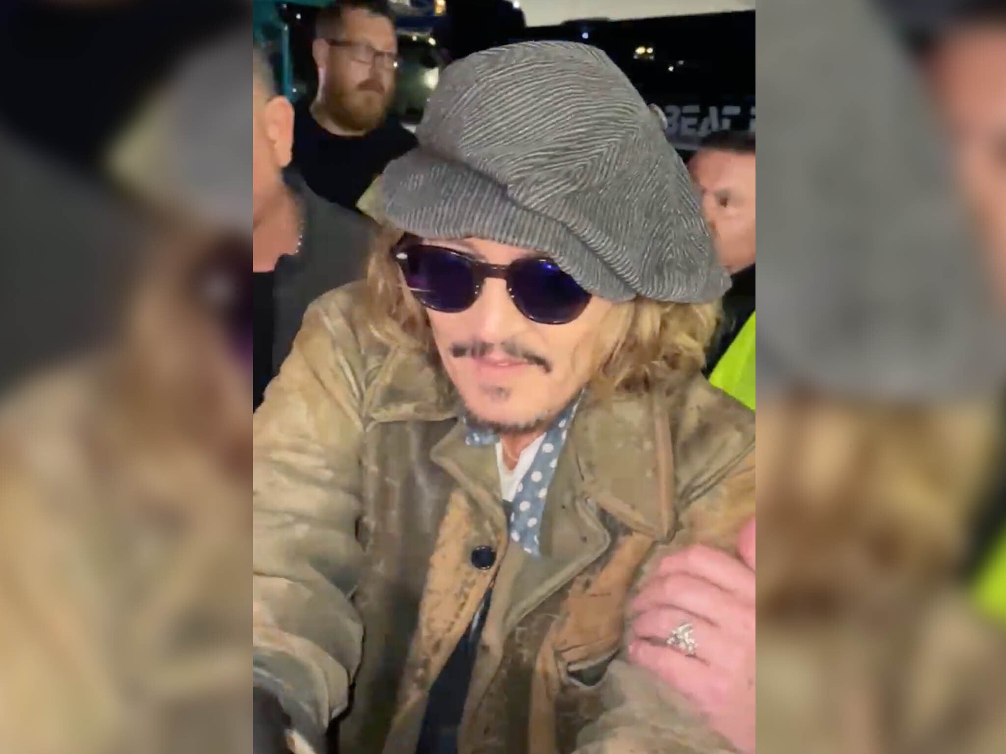 Johnny Depp jokes about severed finger with child outside his latest gig with Jeff Beck