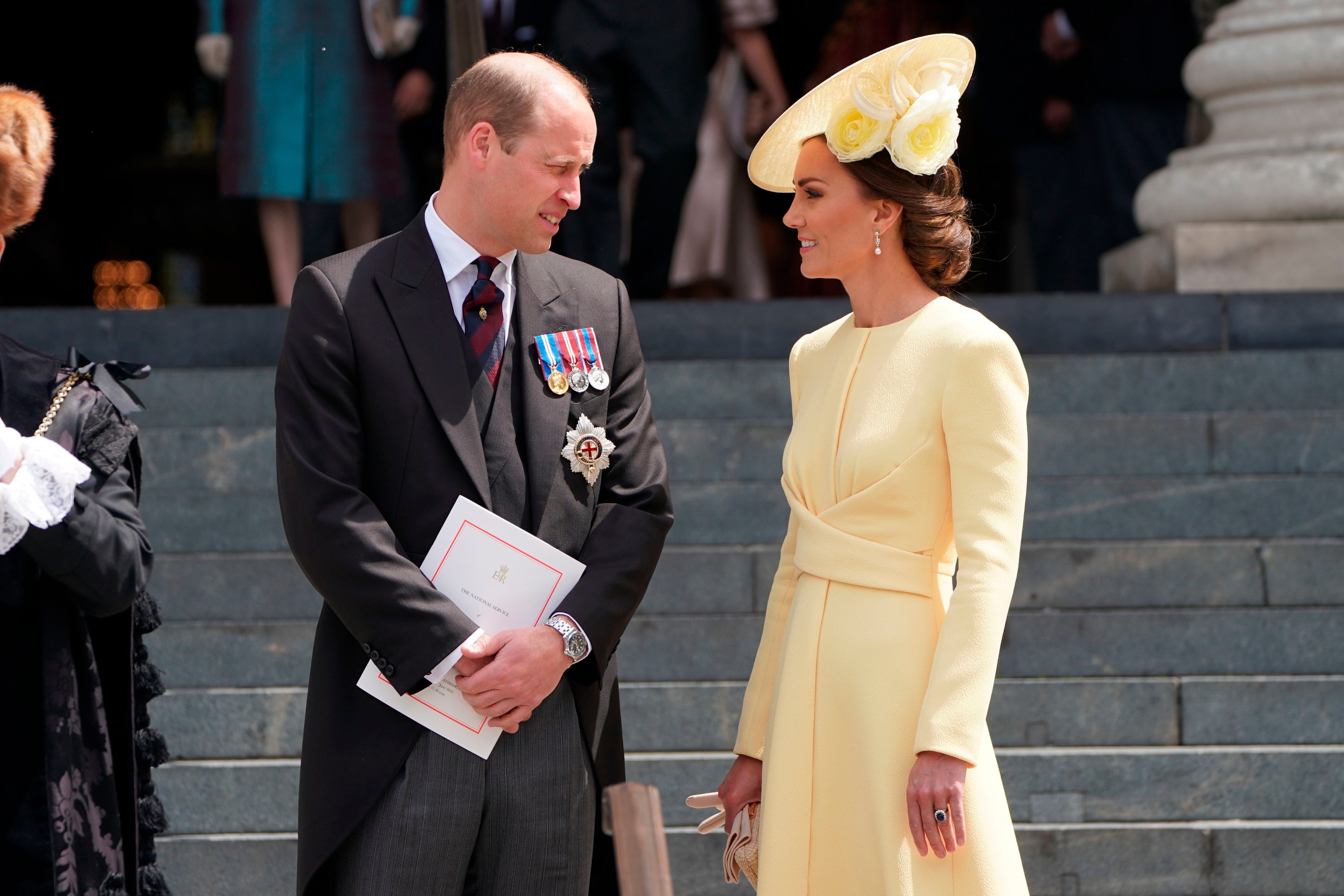 William and Kate leaving the Jubilee service