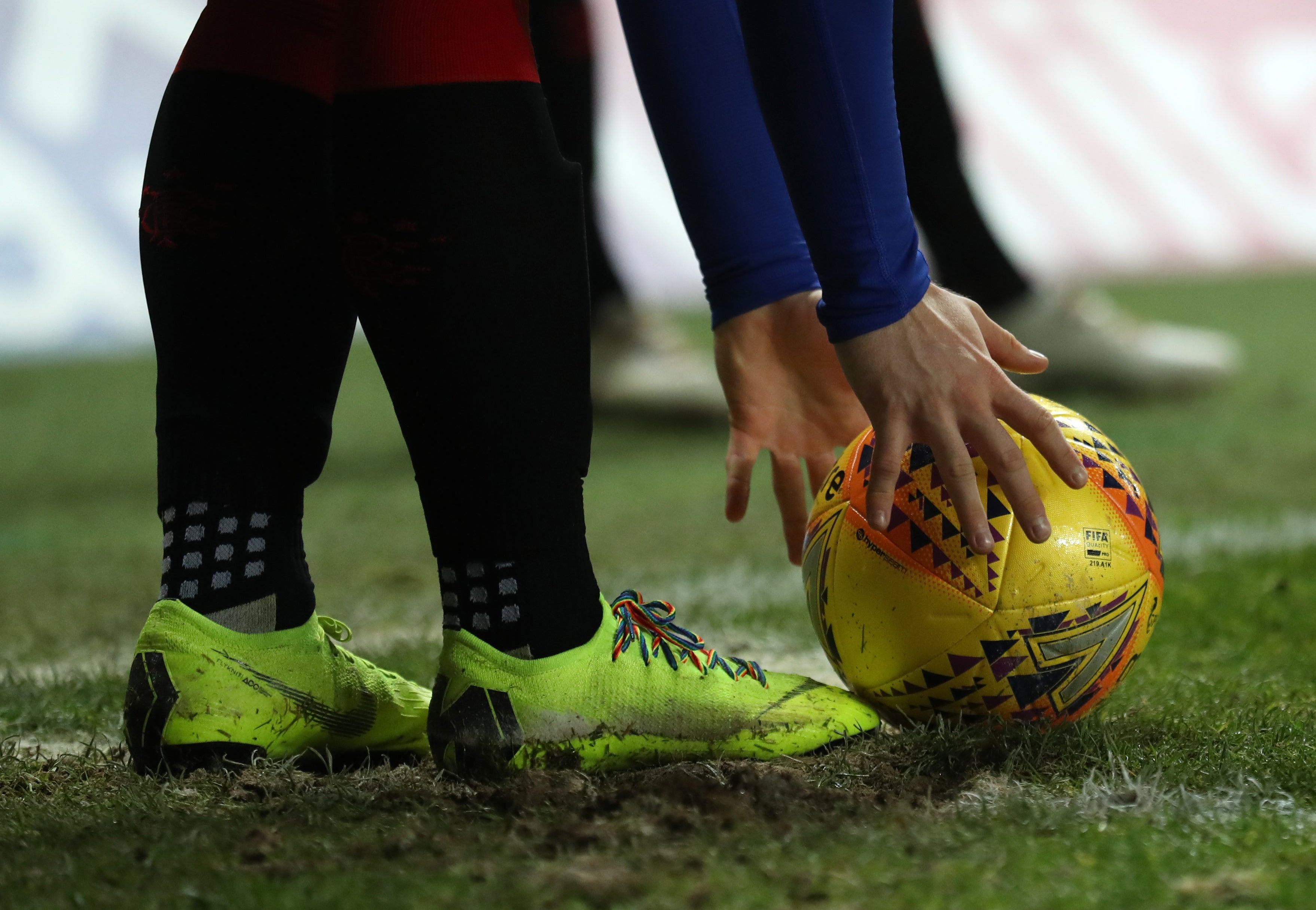 Scottish football has had rainbow laces campaigns to show solidarity with the LGBT community (Andrew Milligan/PA)