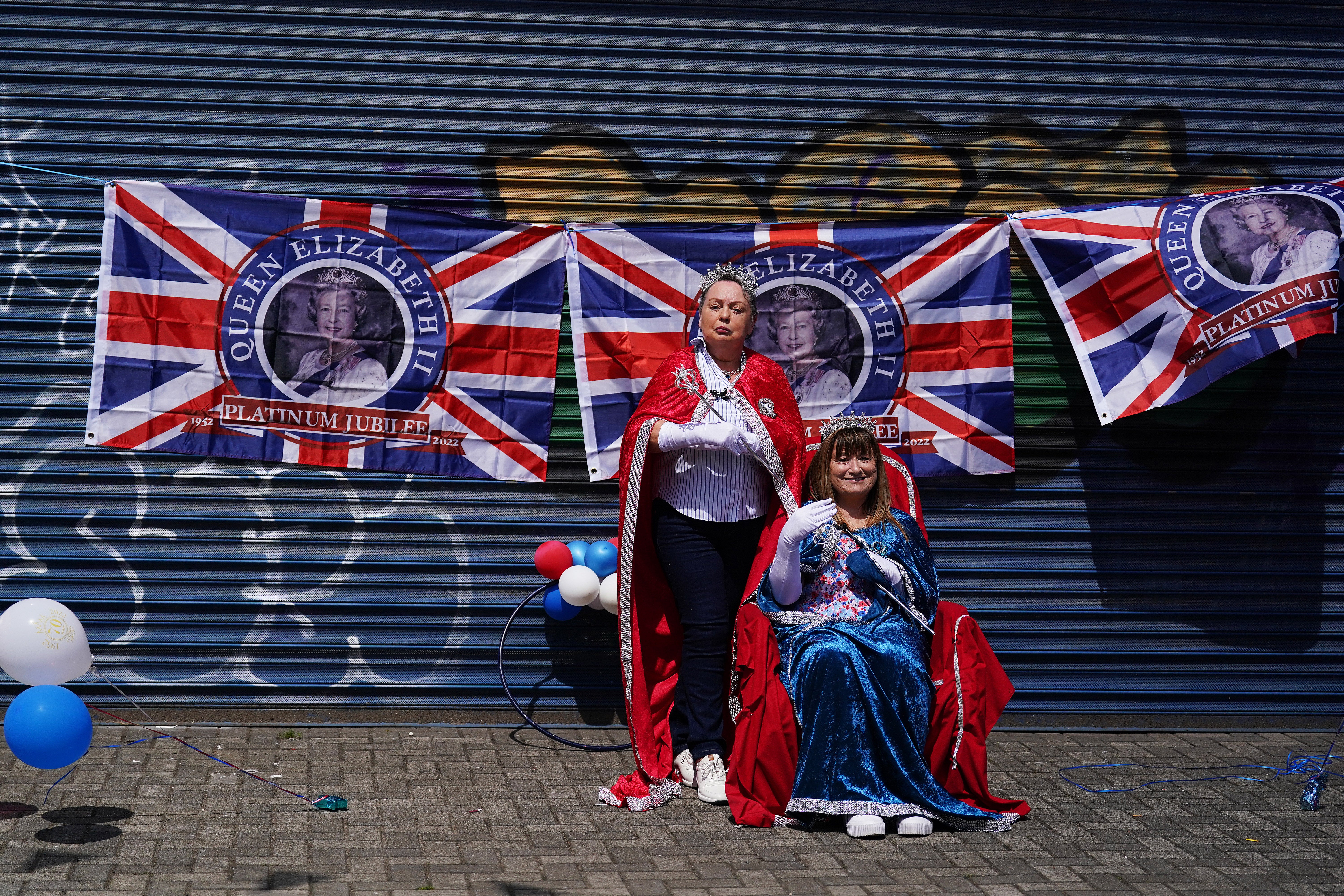 People attended a street party on Donegal Pass in Belfast city centre on Friday (Brian Lawless/PA)