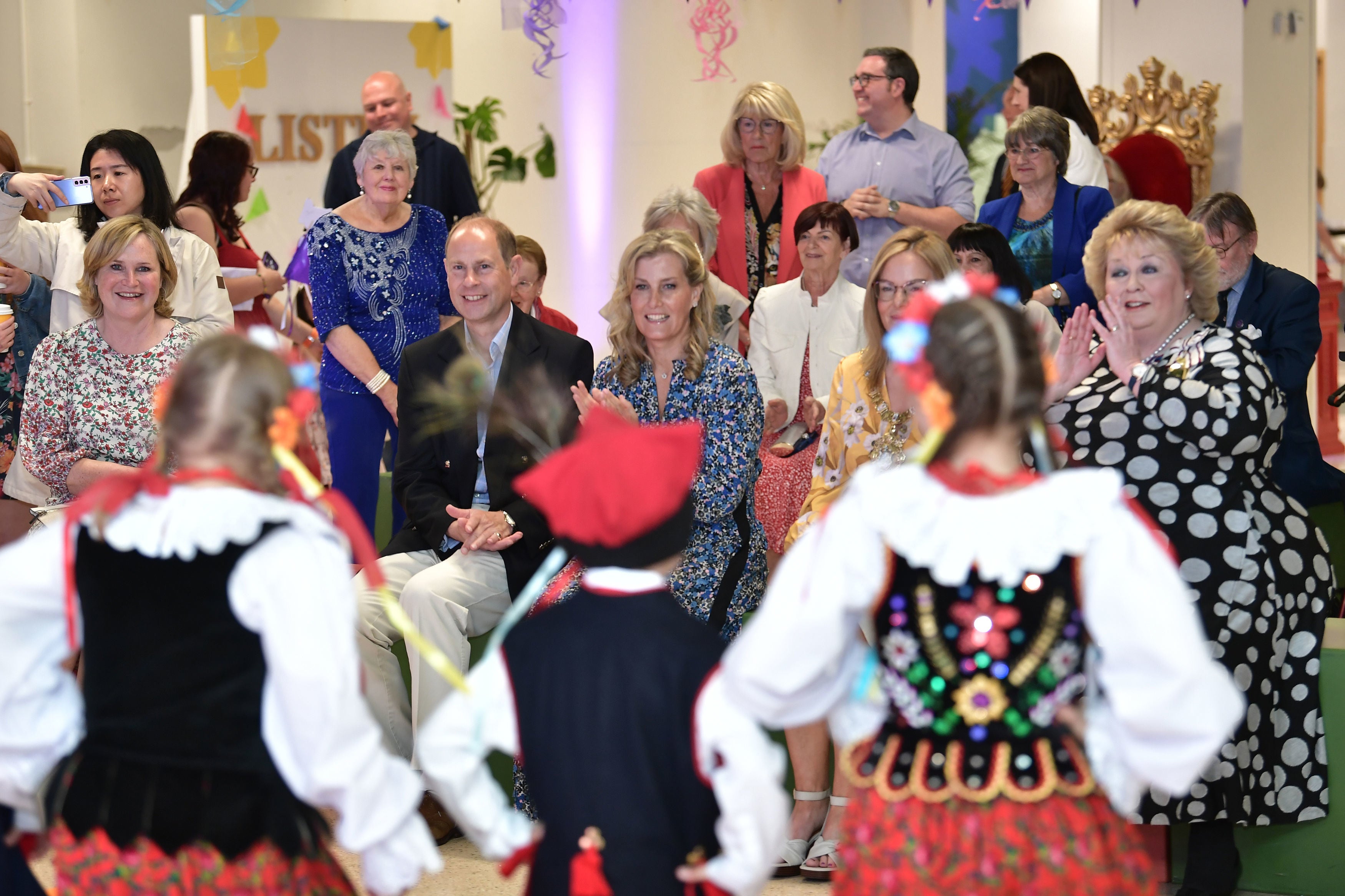 The Earl and Countess of Wessex watch a performance in Northern Ireland