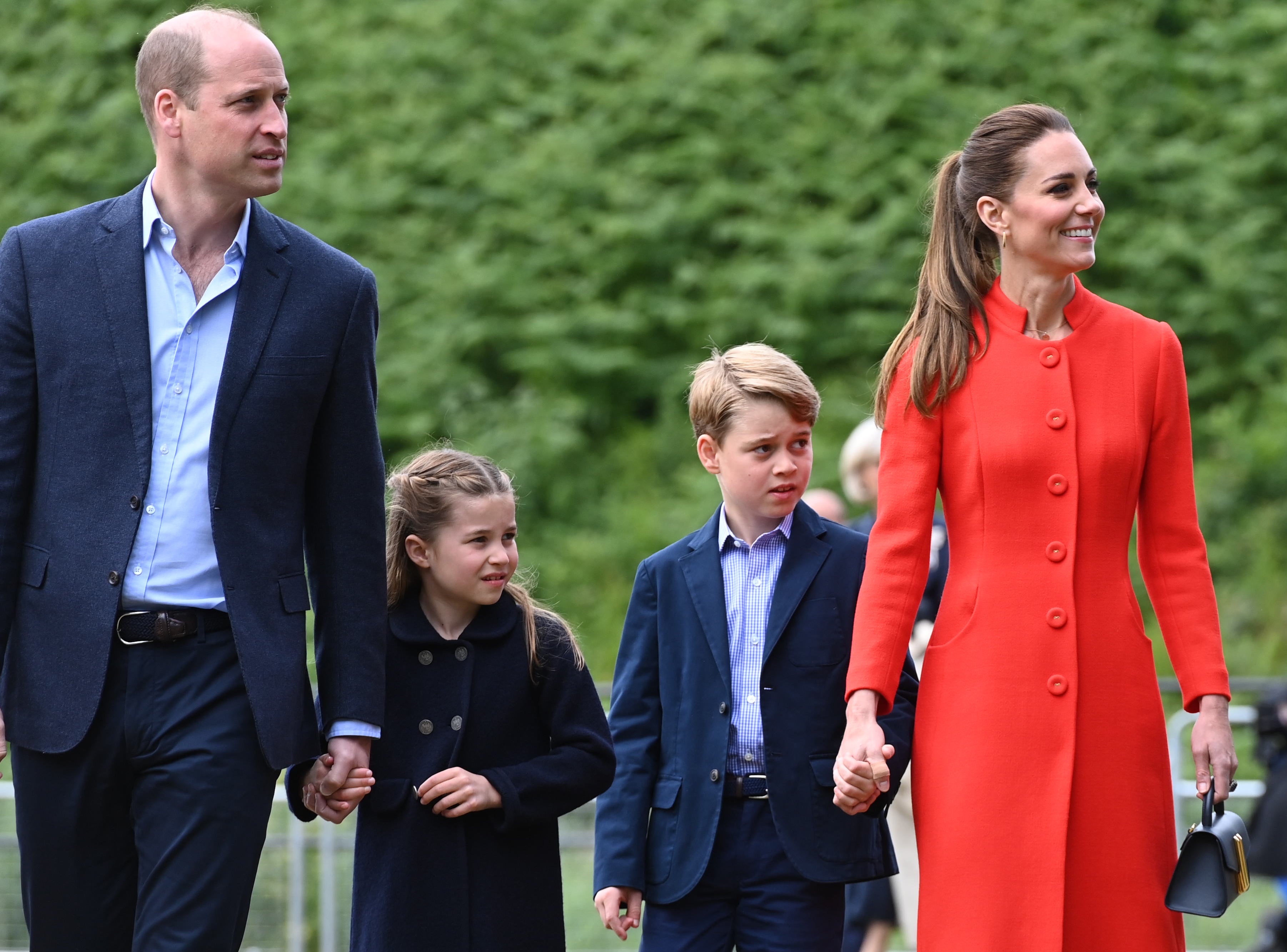 The Duke and Duchess of Cambridge, Prince George and Princess Charlotte during their visit to Cardiff Castle (Ashley Crowden/PA)