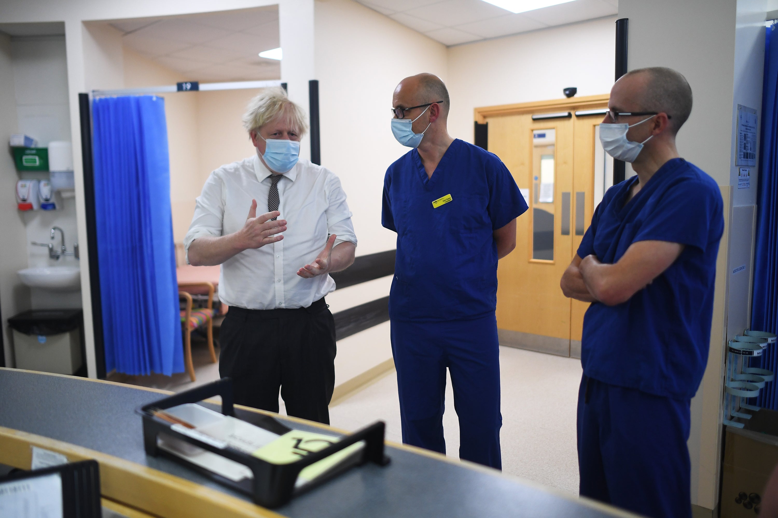 Boris Johnson visits Hexham General Hospital in Northumberland (Peter Summers/PA)