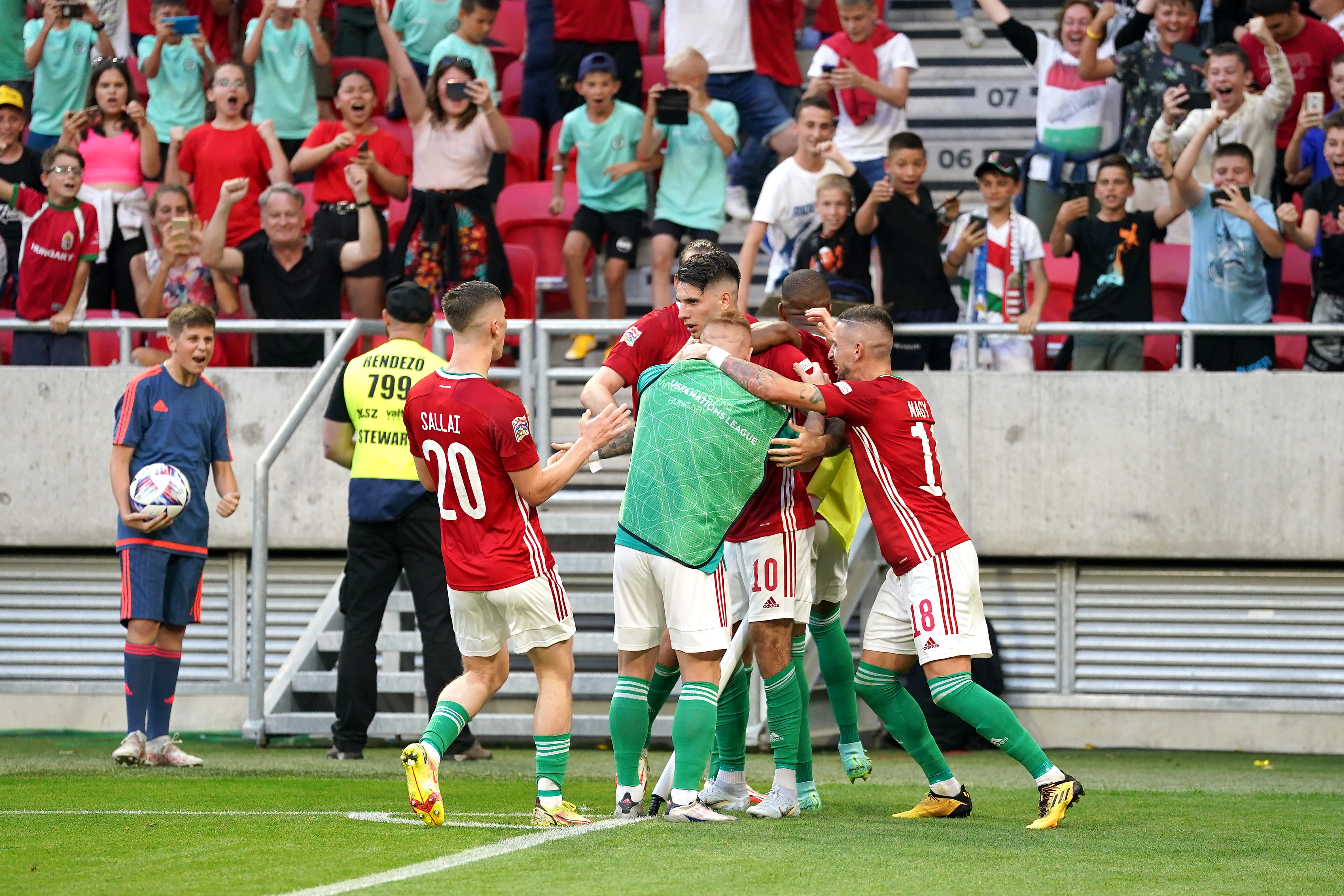 Hungary celebrated a shock win (Nick Potts/PA)