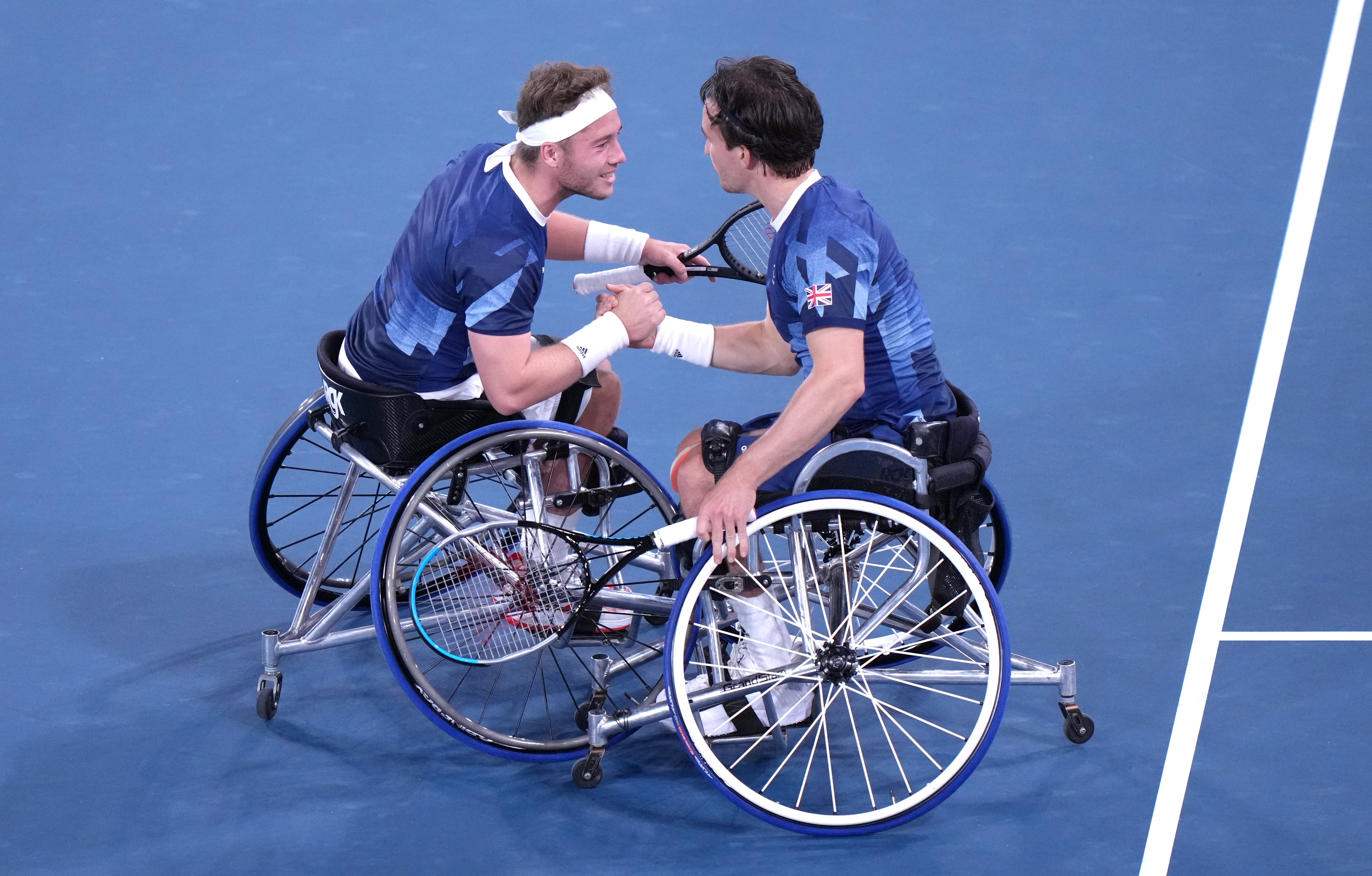 Great Britain’s Gordon Reid, right, and Alfie Hewett won the French Open doubles again (Tim Goode/PA)