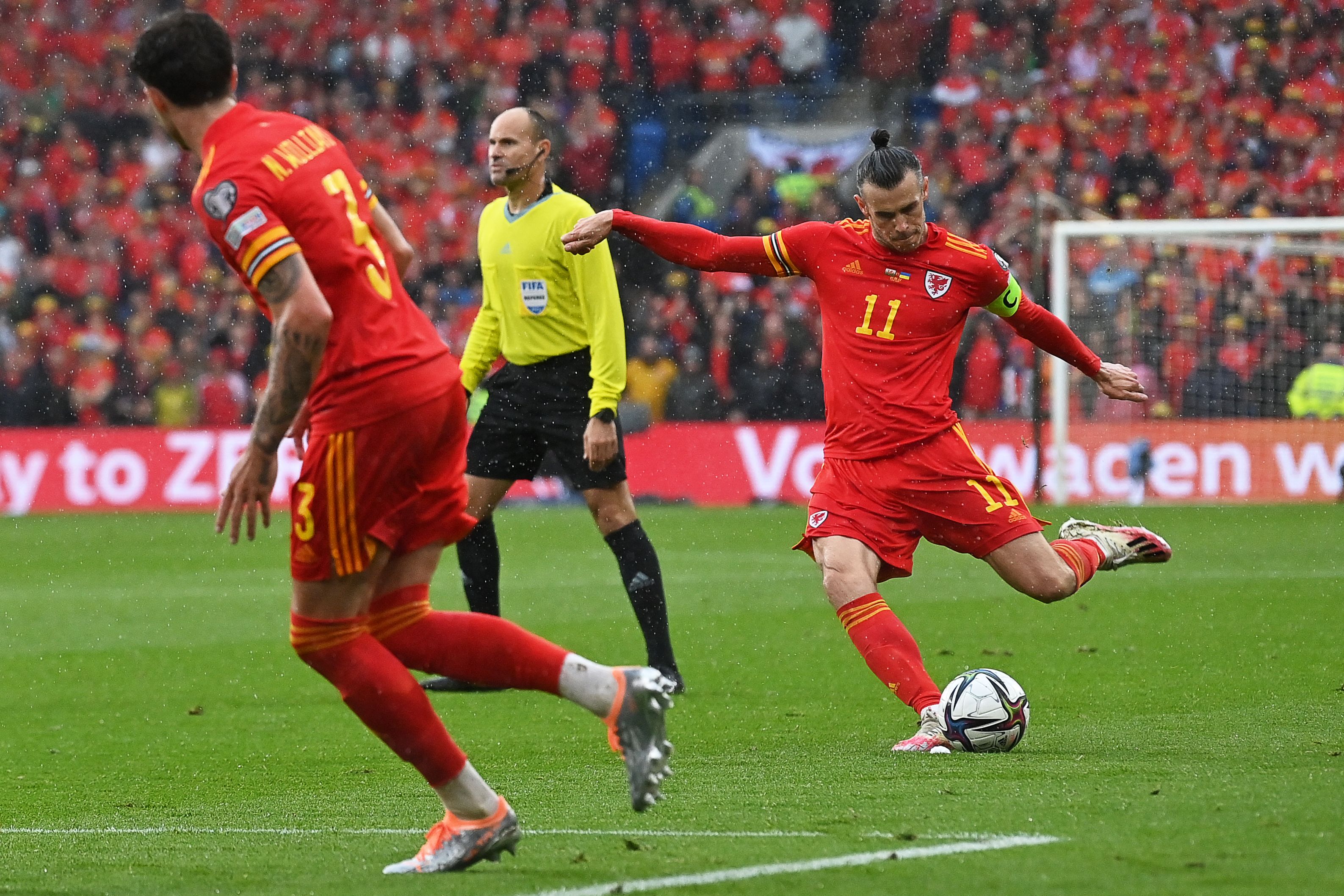 Gareth Bale strikes at goal