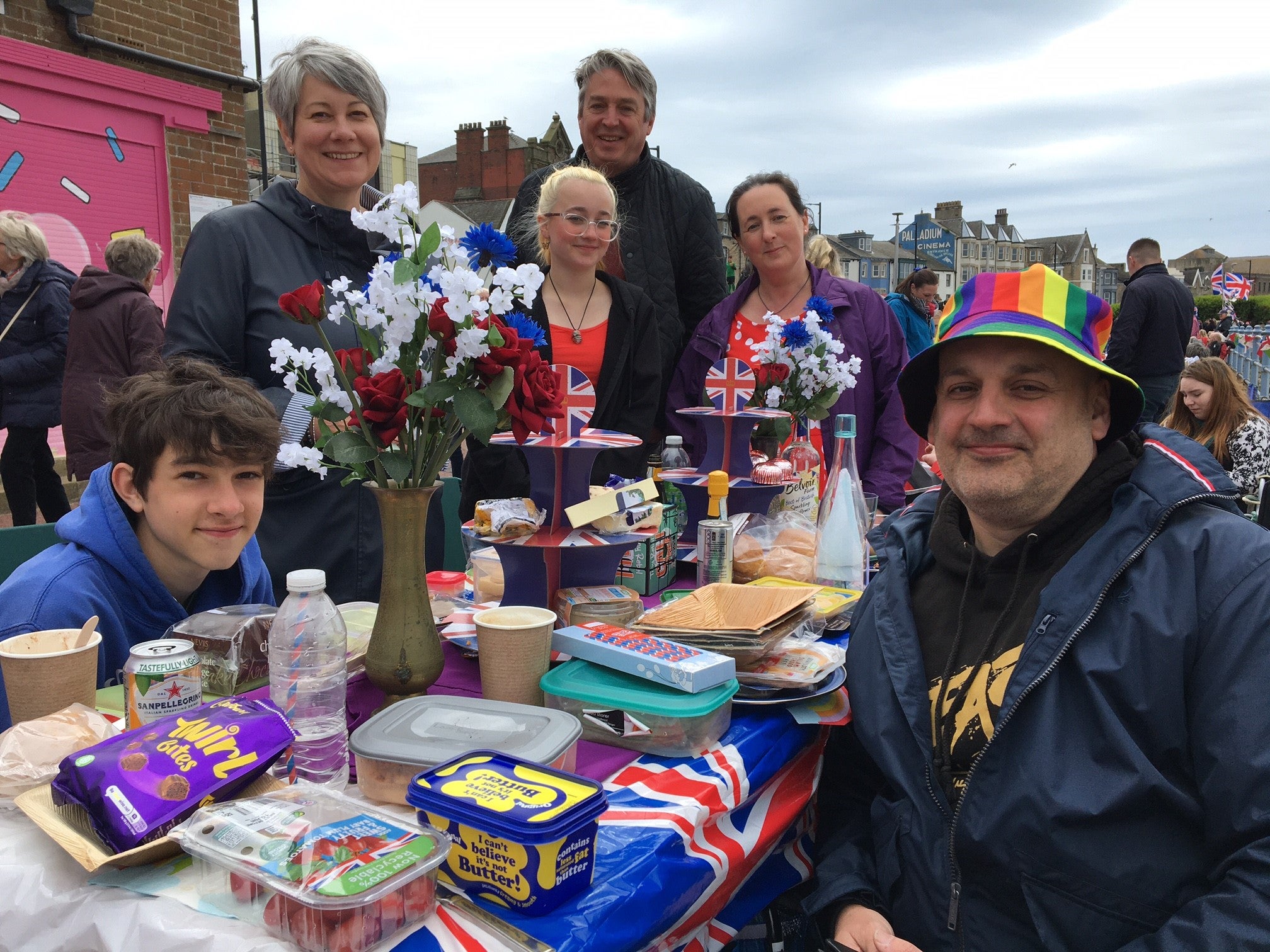 Rosalind Forster with family at Morecambe’s platinum jubilee street party