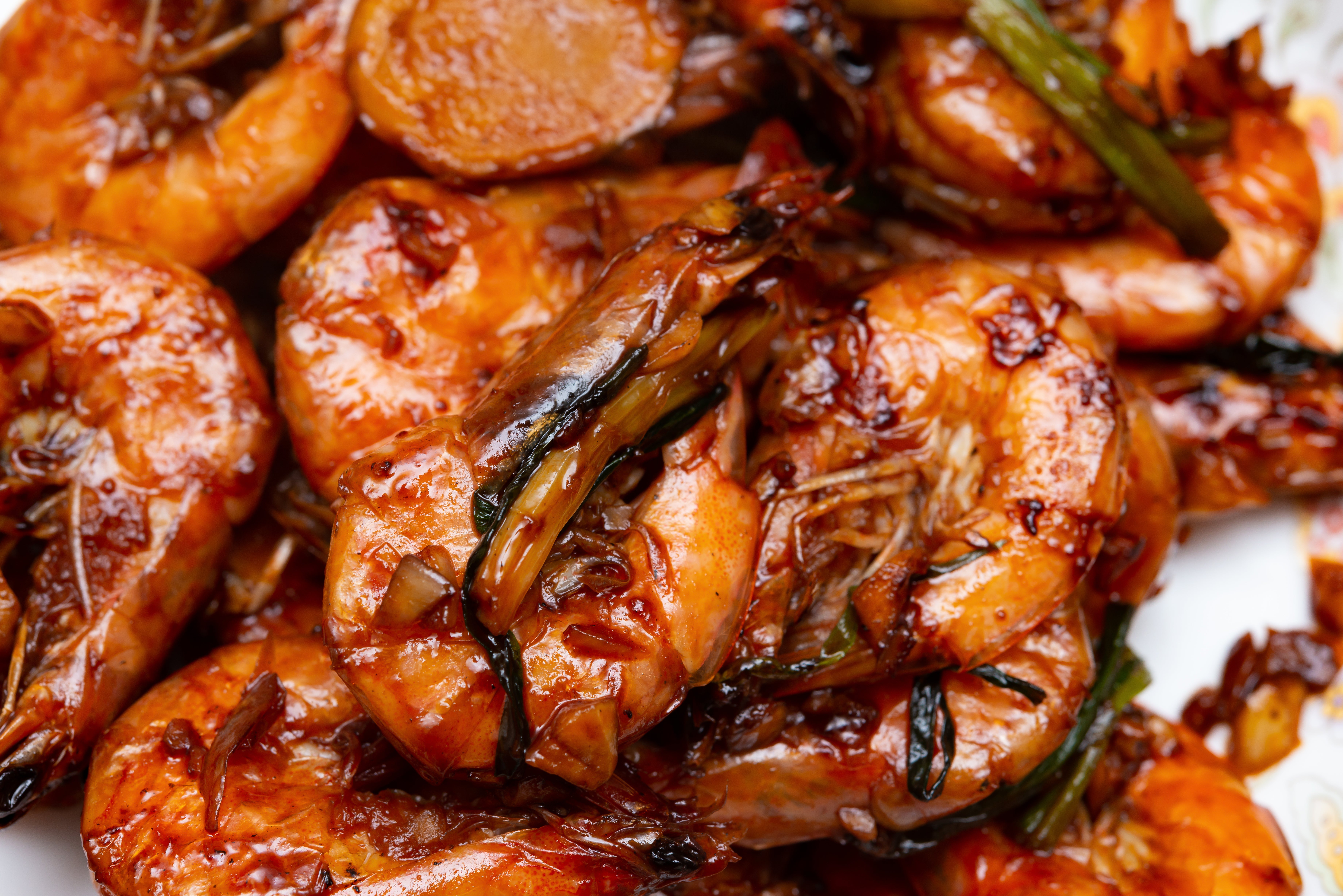 Hot sauce adds a kick to these prawns