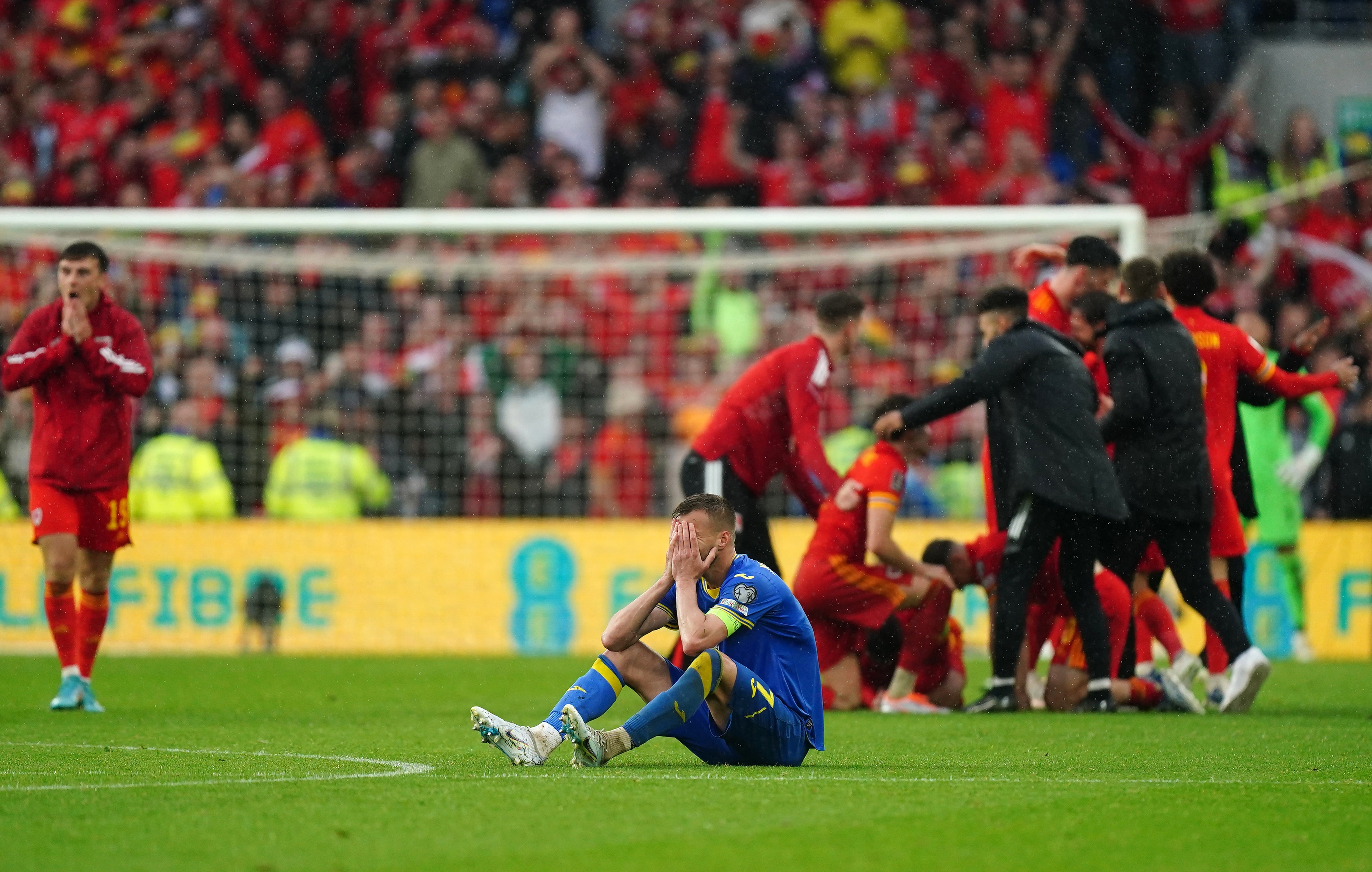 Ukraine’s dream of reaching the World Cup ended in Cardiff (Mike Egerton/PA)