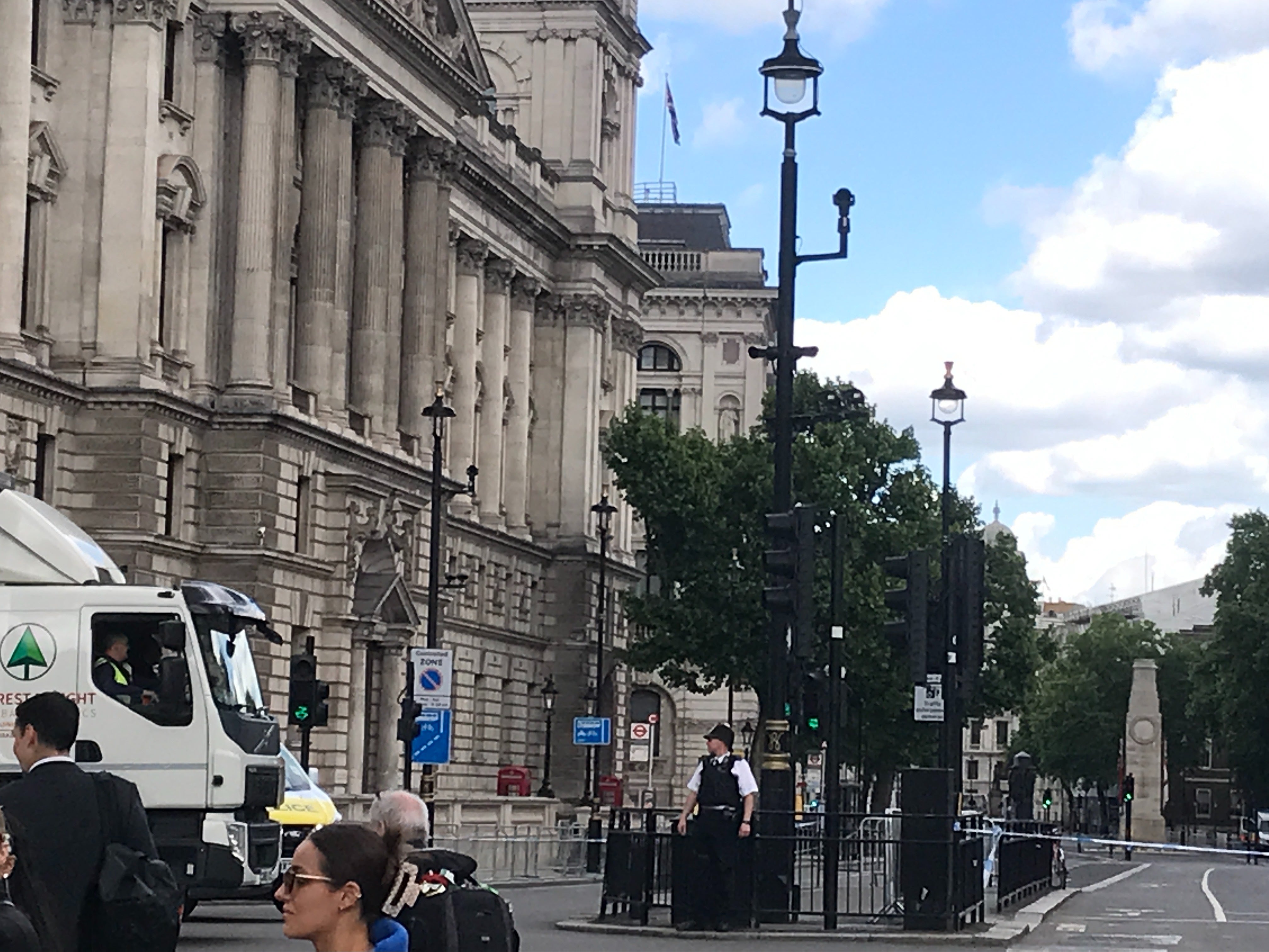 Parliament Street has been cordoned off near Downing Street while police investigate a suspicious package